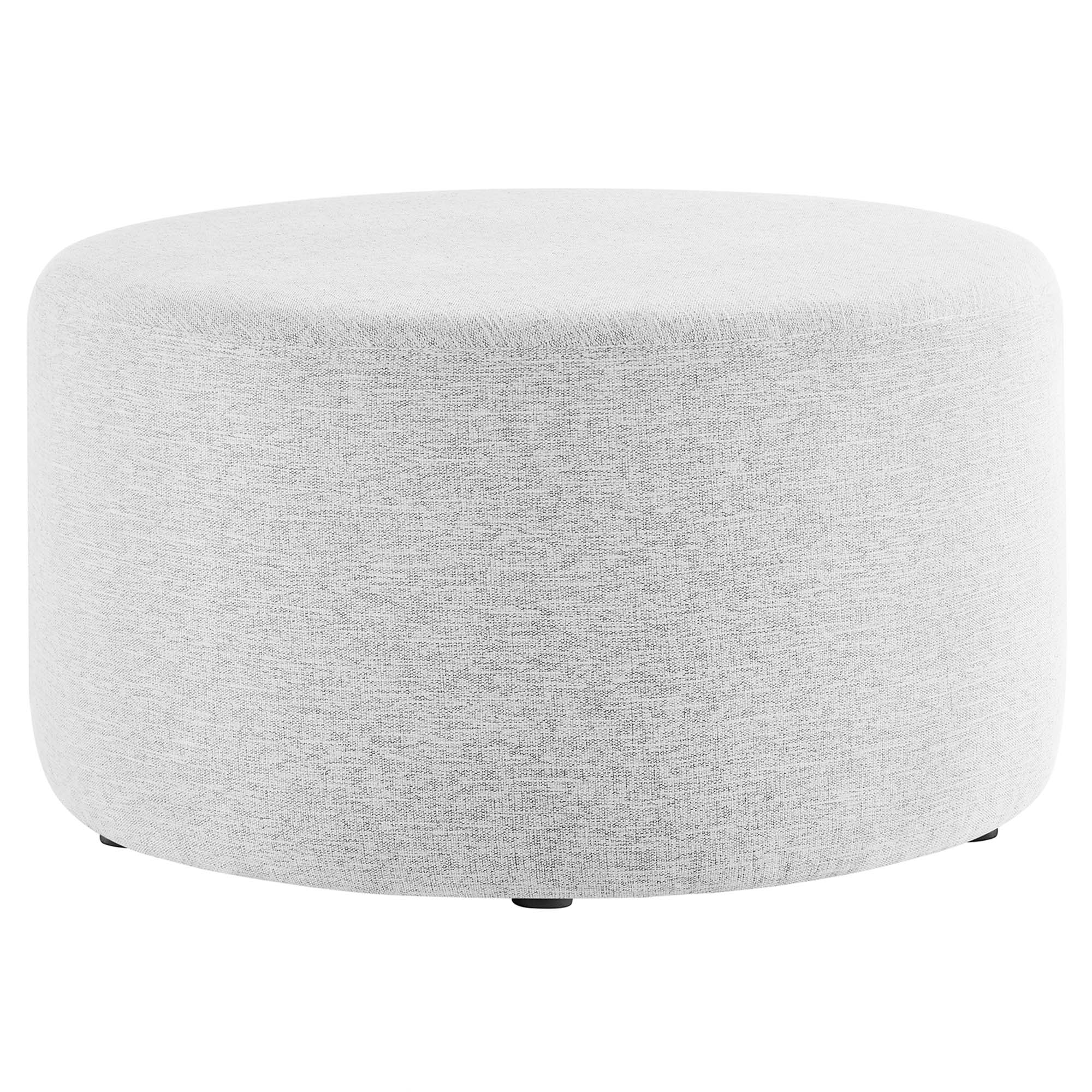 Modway Callum Large 29" Round Woven Heathered Fabric Upholstered Ottoman