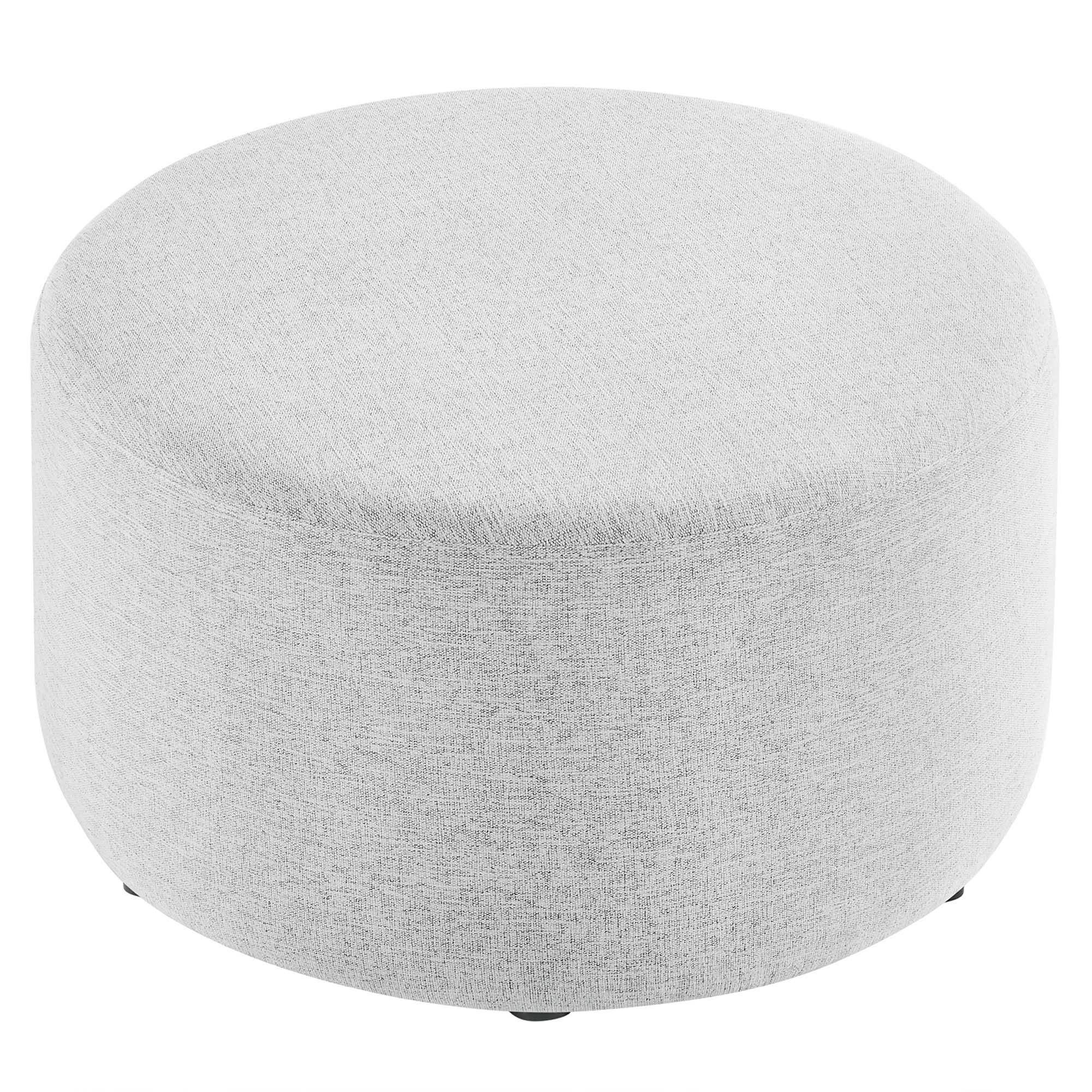 Modway Callum Large 29" Round Woven Heathered Fabric Upholstered Ottoman