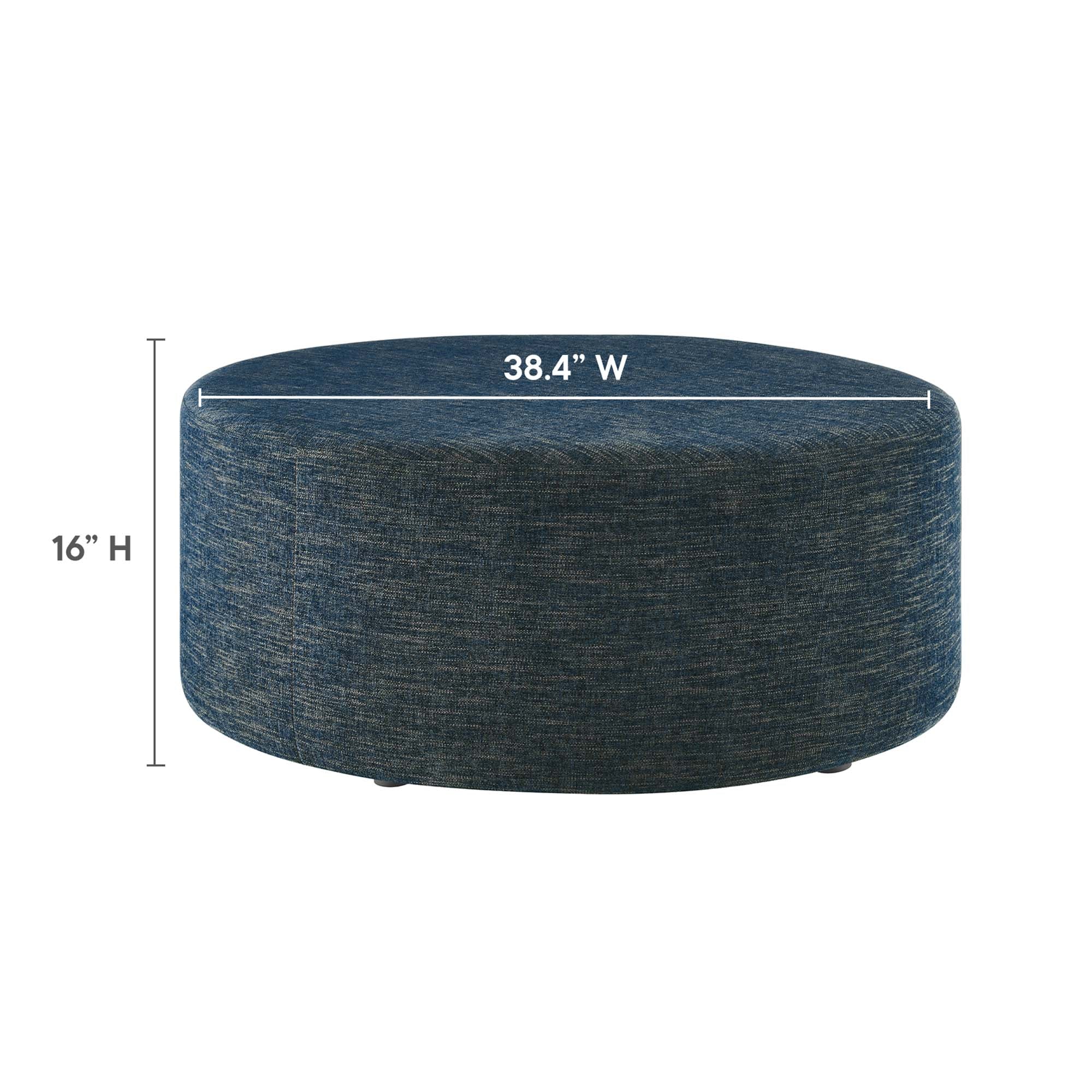 Modway Callum Large 38" Round Woven Heathered Fabric Upholstered Ottoman