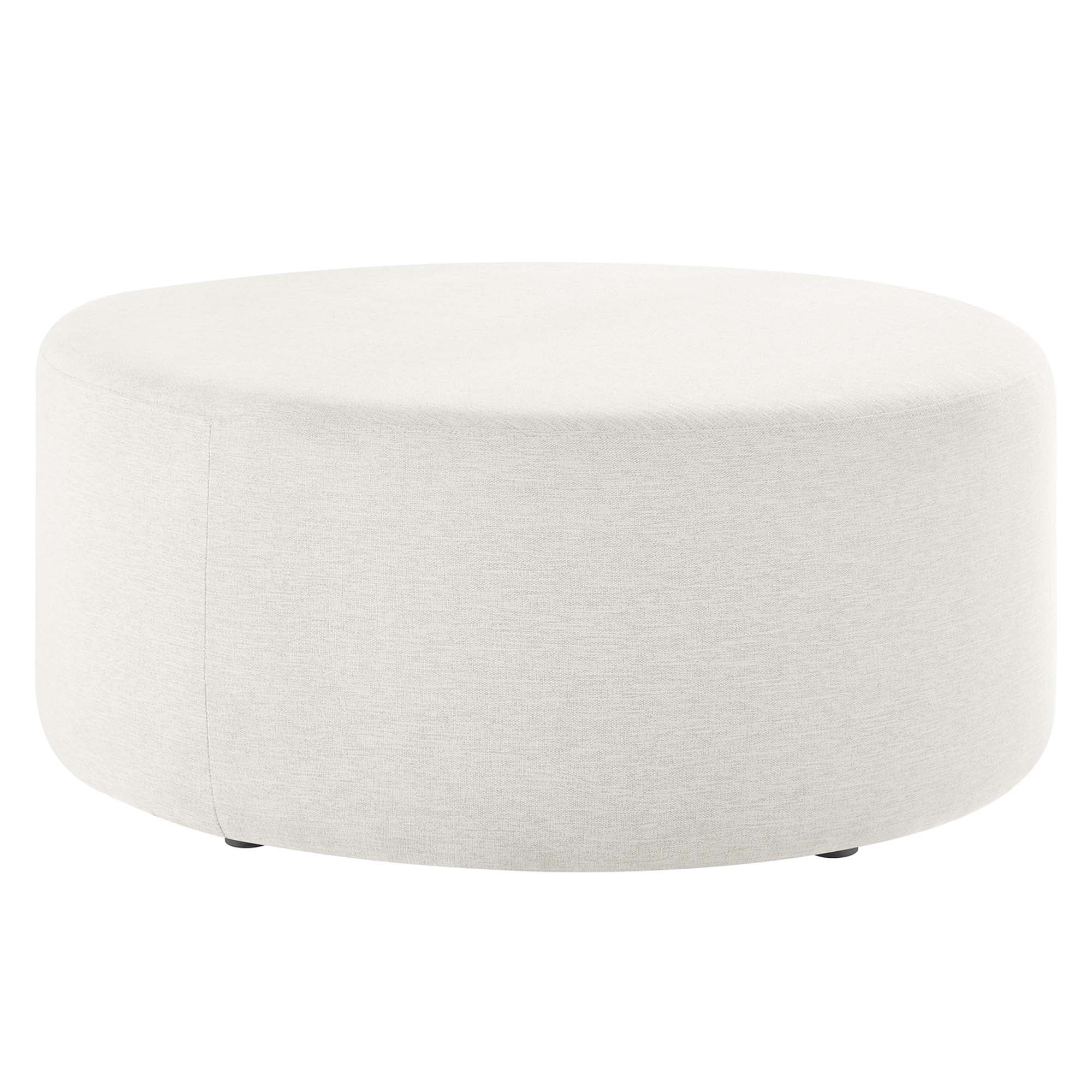 Modway Callum Large 38" Round Woven Heathered Fabric Upholstered Ottoman