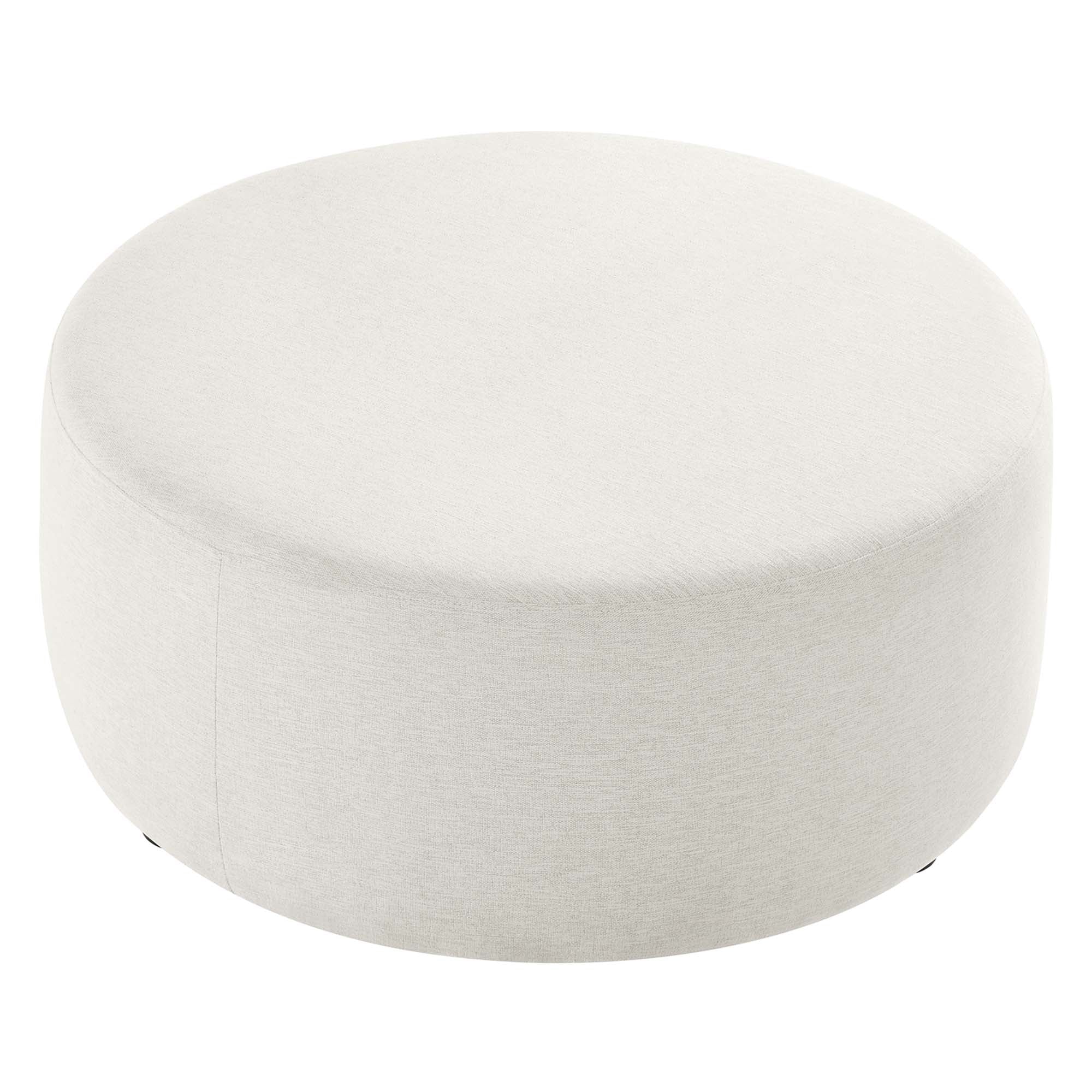 Modway Callum Large 38" Round Woven Heathered Fabric Upholstered Ottoman