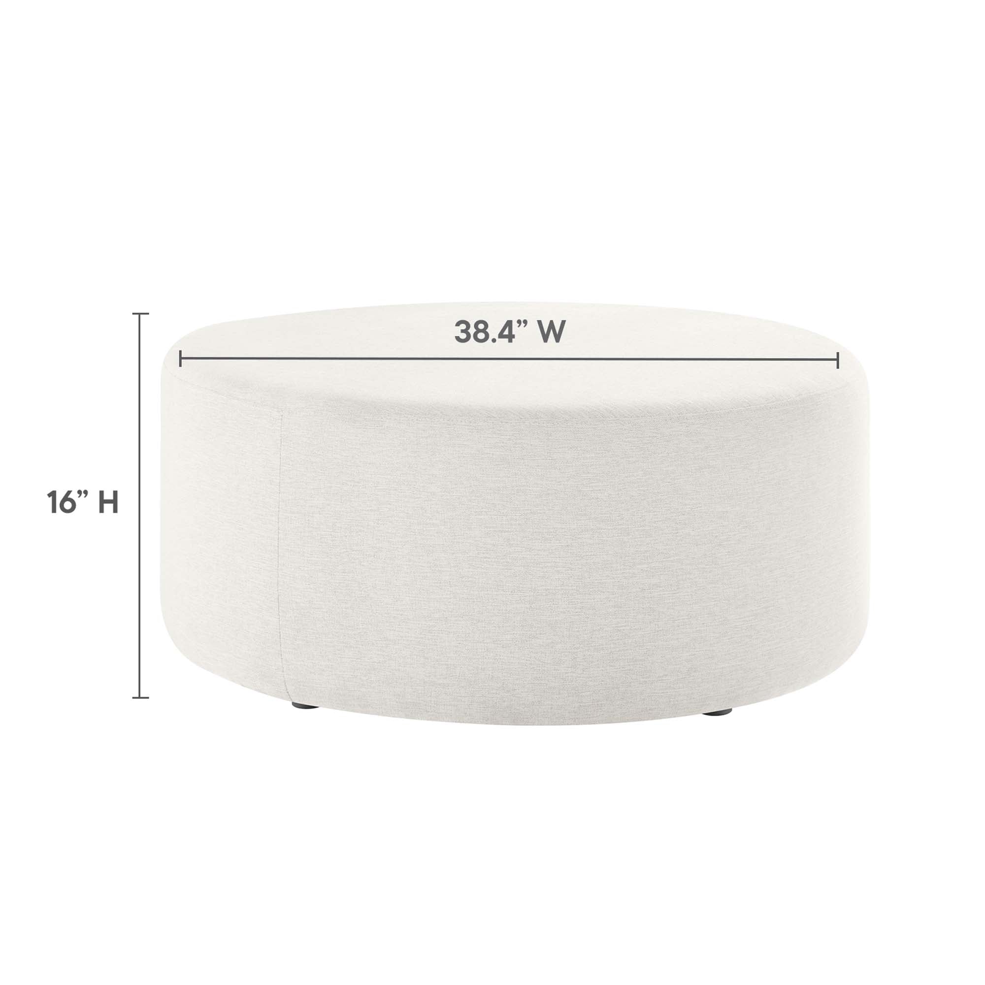 Modway Callum Large 38" Round Woven Heathered Fabric Upholstered Ottoman