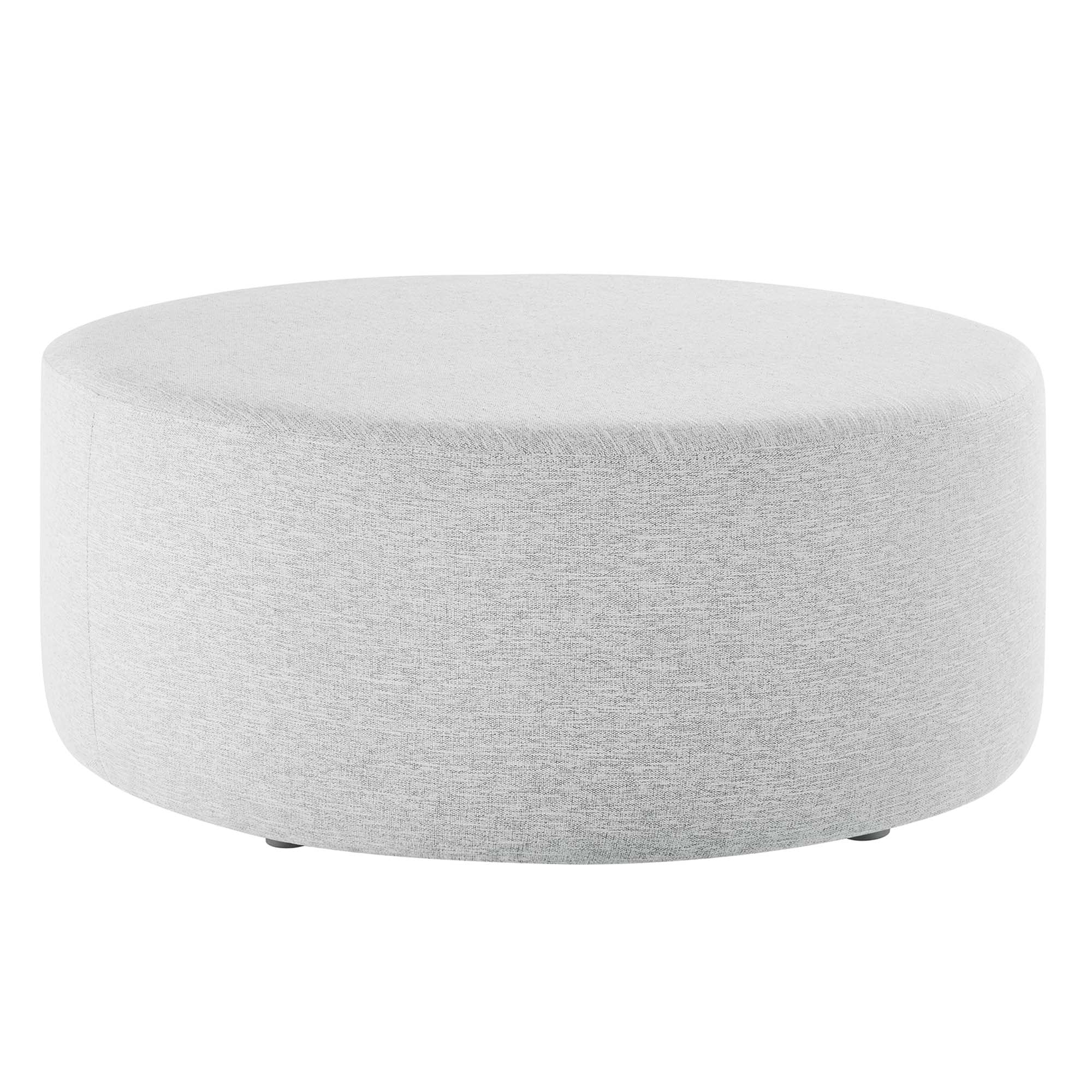Modway Callum Large 38" Round Woven Heathered Fabric Upholstered Ottoman