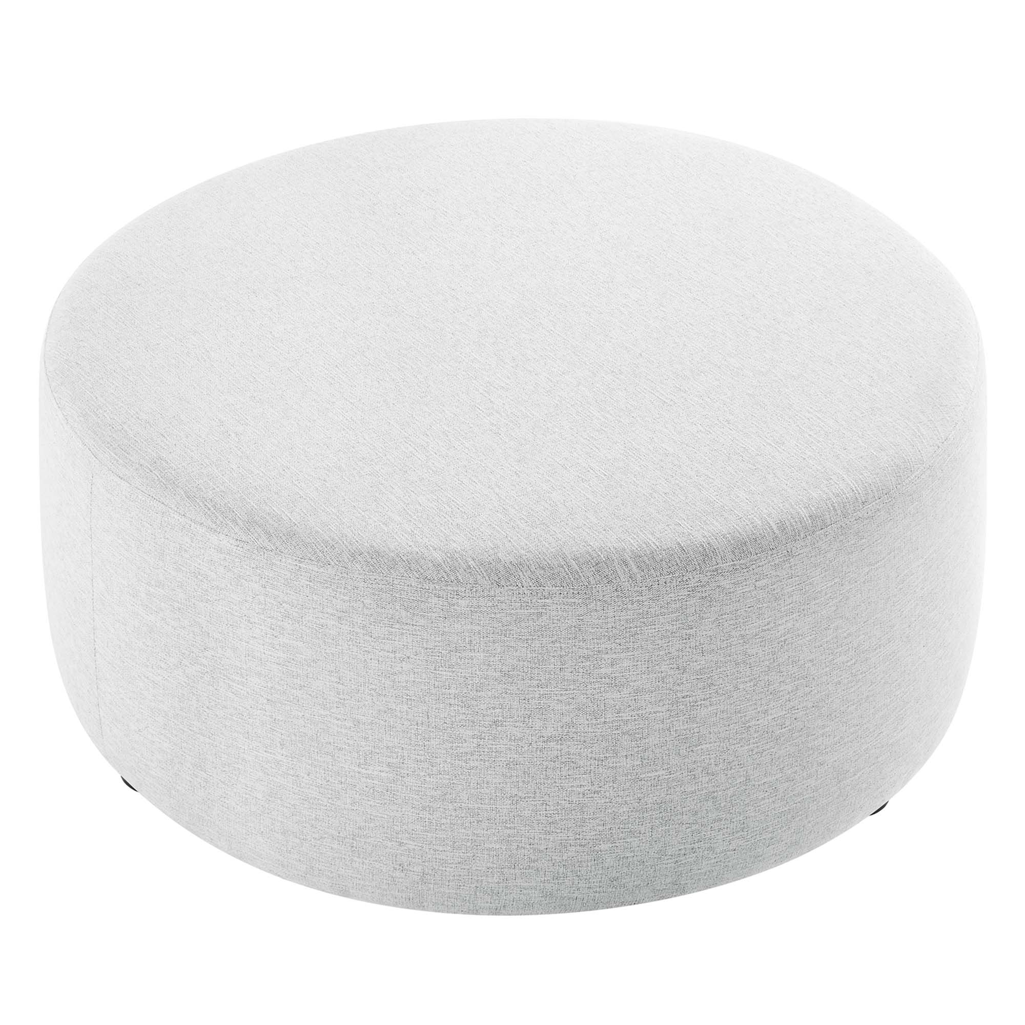 Modway Callum Large 38" Round Woven Heathered Fabric Upholstered Ottoman