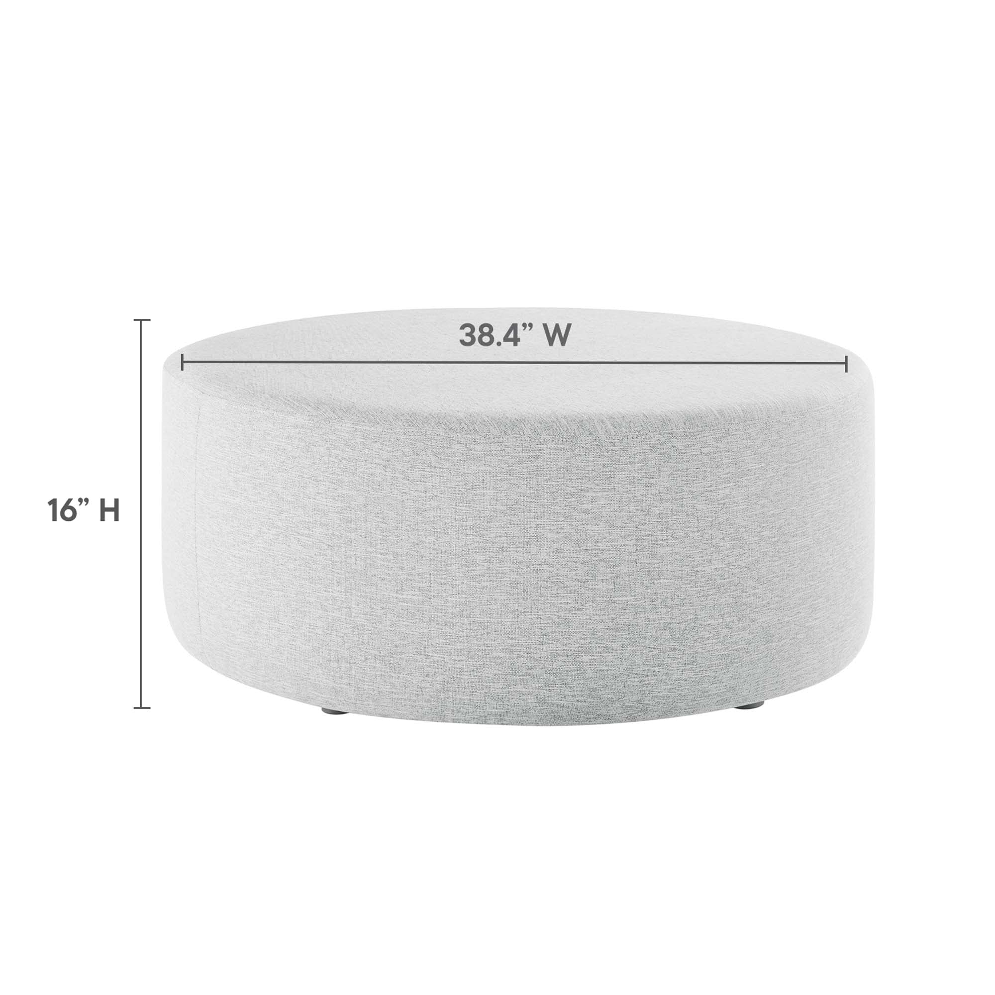 Modway Callum Large 38" Round Woven Heathered Fabric Upholstered Ottoman
