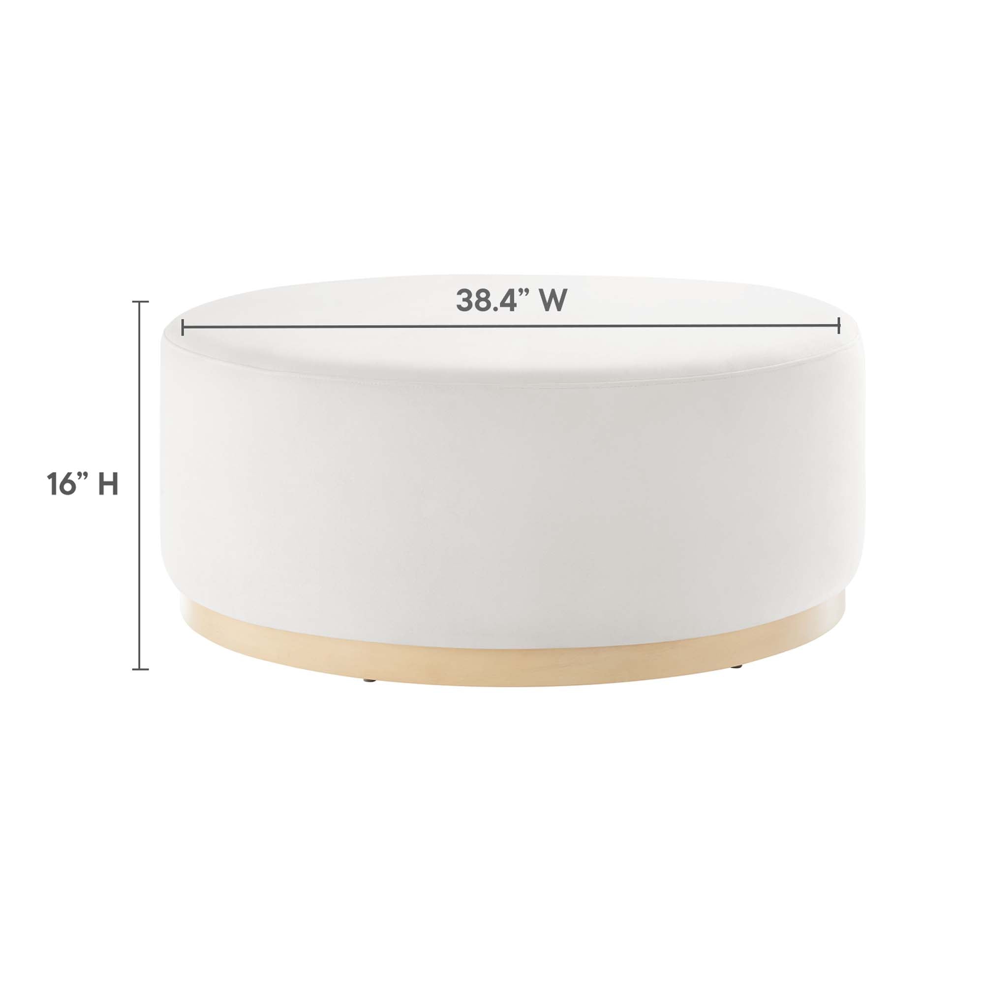 Modway Tilden Large 38" Round Performance Velvet Upholstered Ottoman