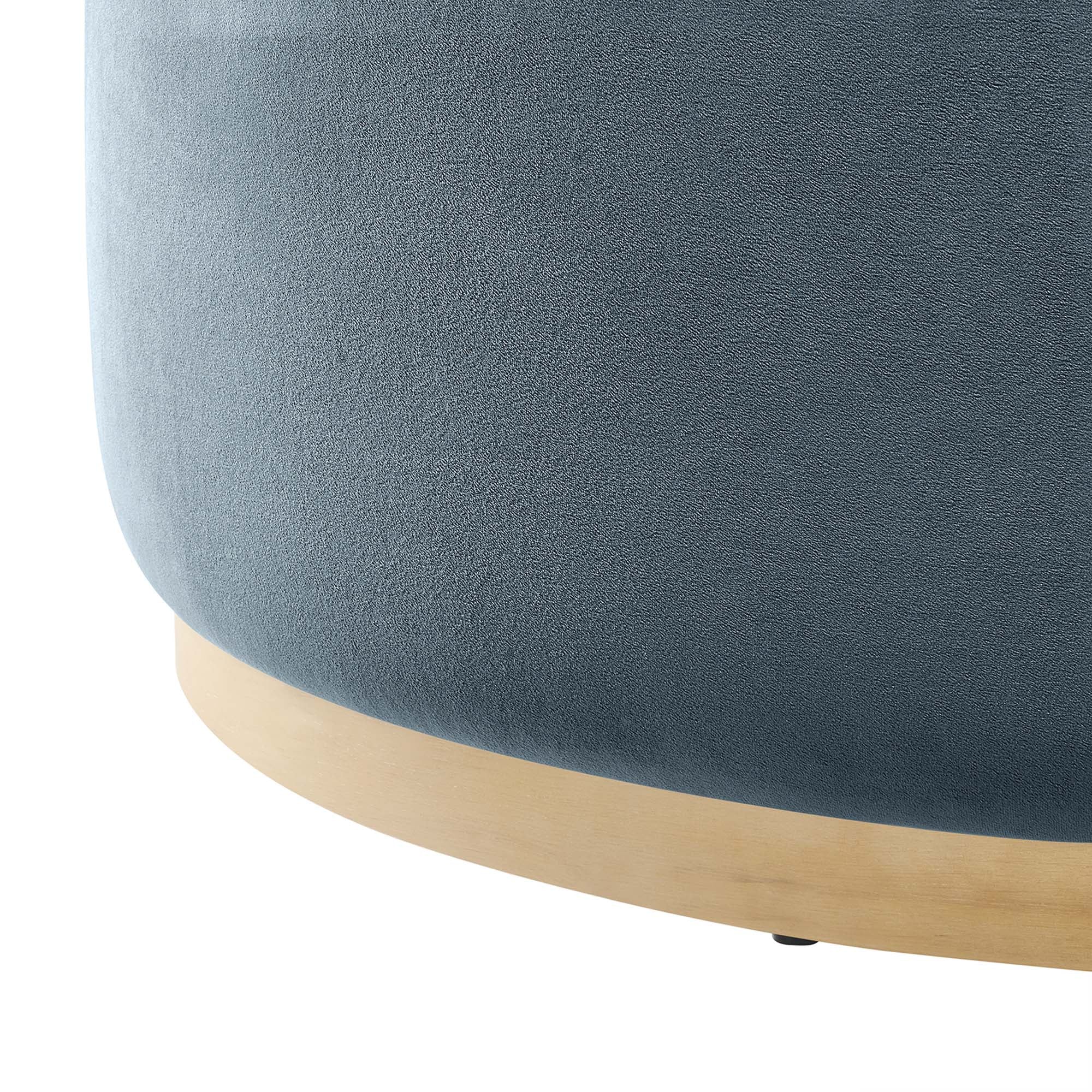 Modway Tilden Large 38" Round Performance Velvet Upholstered Ottoman