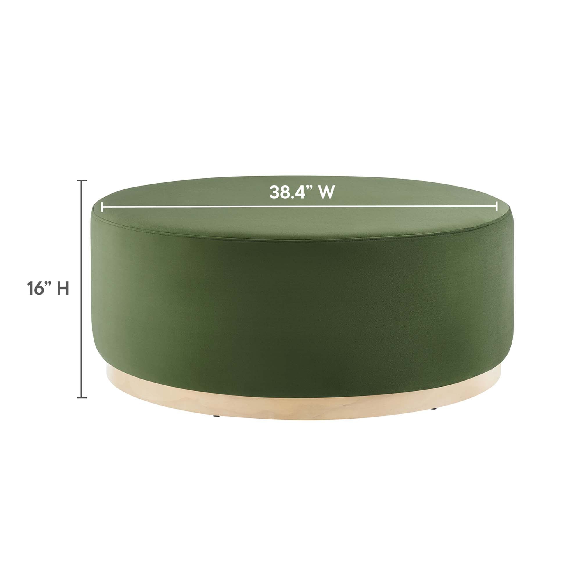 Modway Tilden Large 38" Round Performance Velvet Upholstered Ottoman