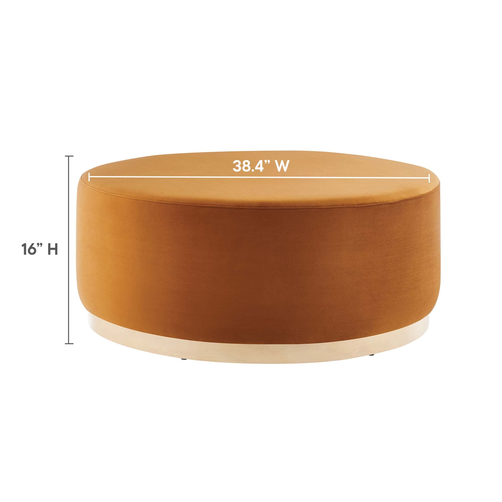 Modway Tilden Large 38" Round Performance Velvet Upholstered Ottoman