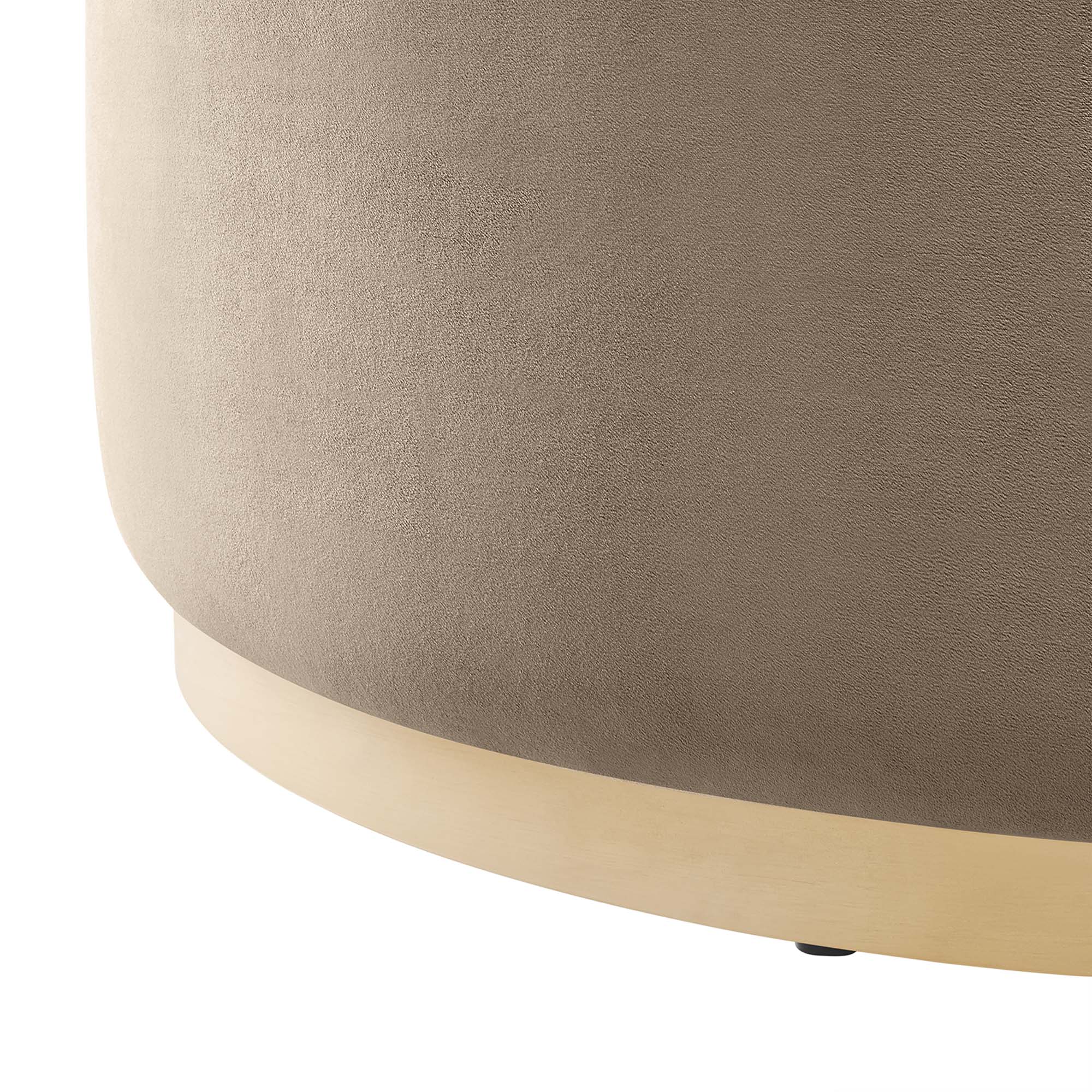 Modway Tilden Large 38" Round Performance Velvet Upholstered Ottoman