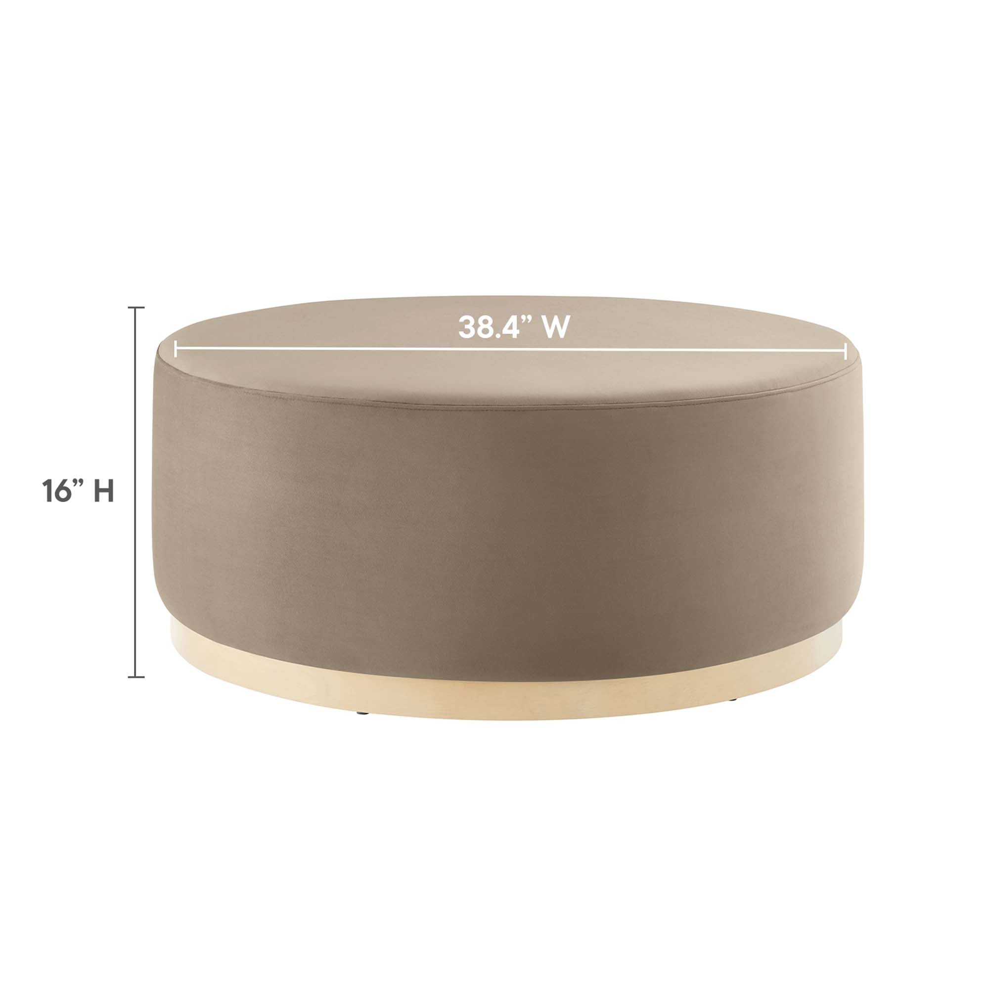 Modway Tilden Large 38" Round Performance Velvet Upholstered Ottoman