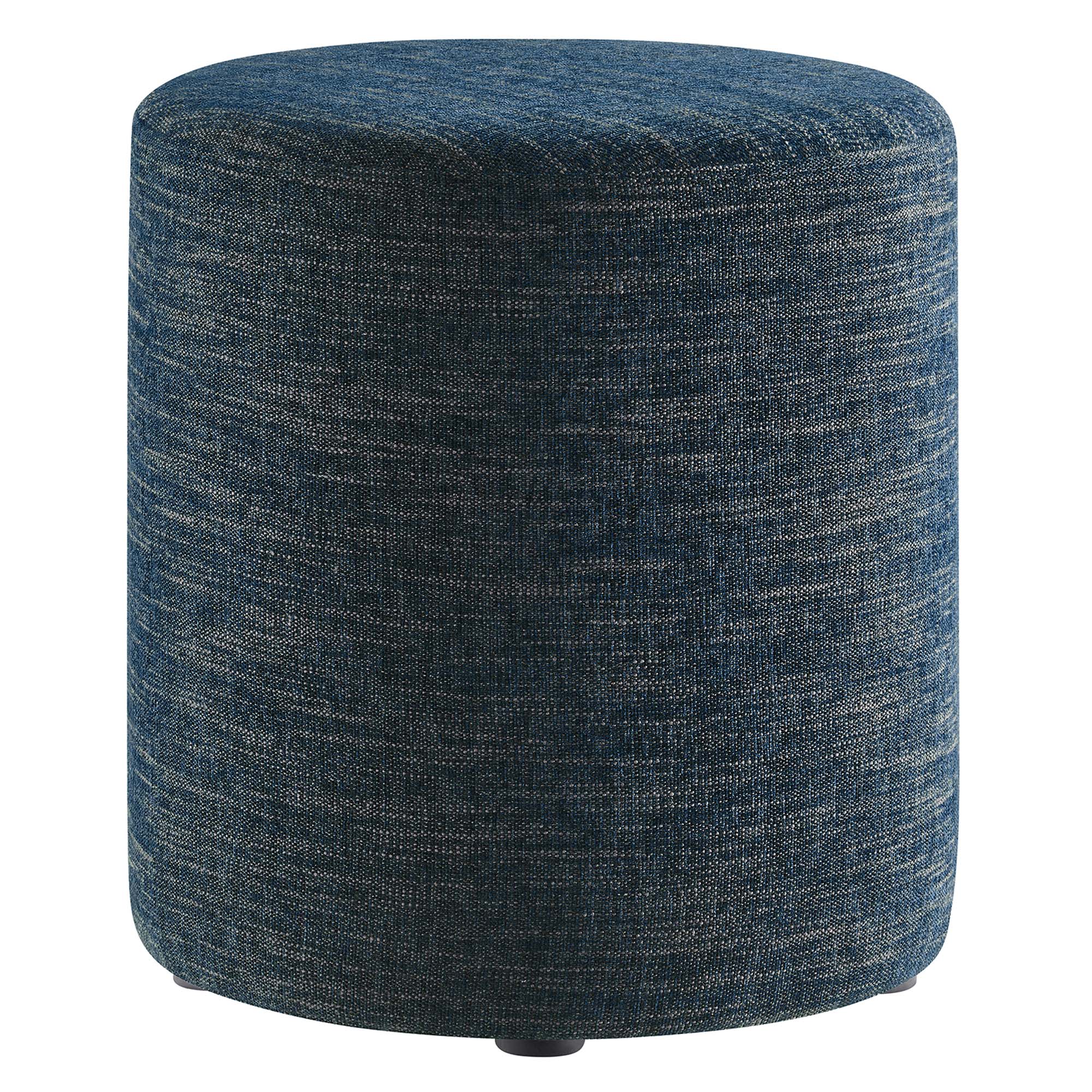 Modway Callum 16" Round Woven Heathered Fabric Upholstered Ottoman