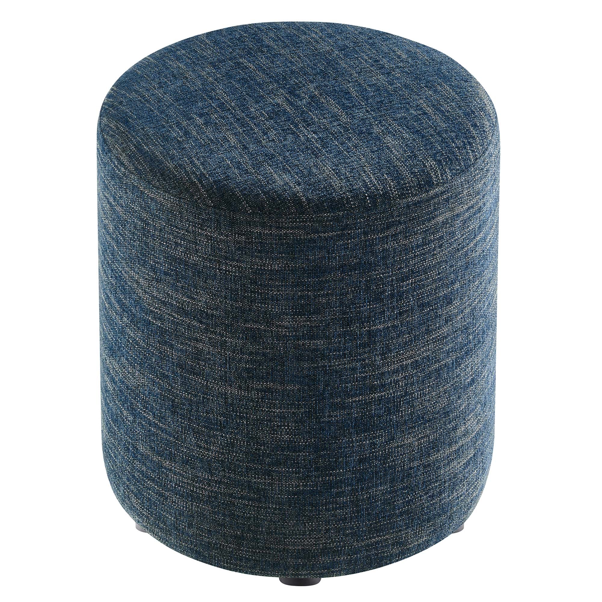 Modway Callum 16" Round Woven Heathered Fabric Upholstered Ottoman
