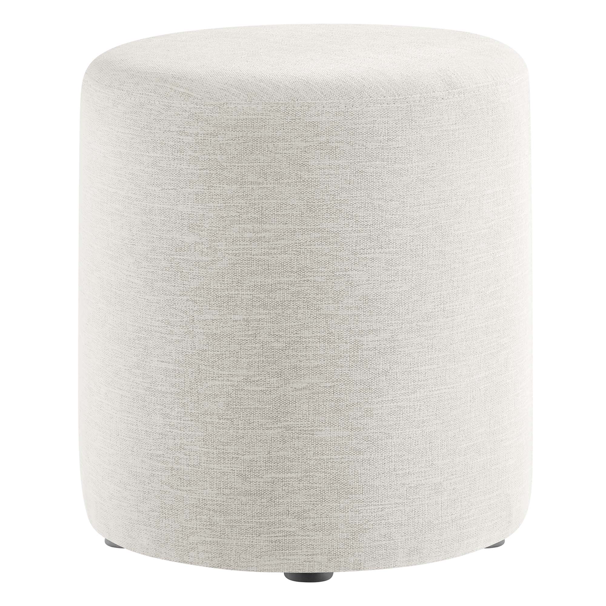 Modway Callum 16" Round Woven Heathered Fabric Upholstered Ottoman