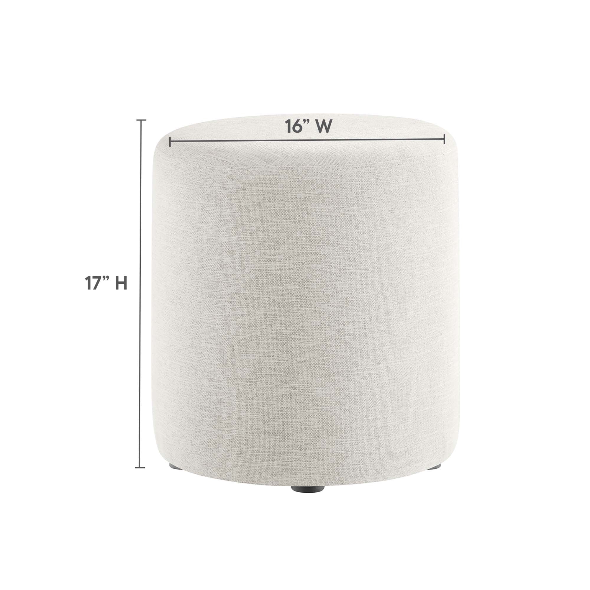 Modway Callum 16" Round Woven Heathered Fabric Upholstered Ottoman