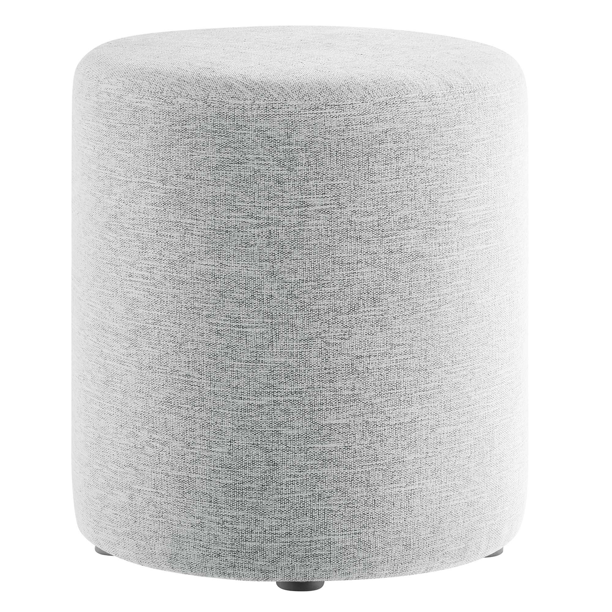 Modway Callum 16" Round Woven Heathered Fabric Upholstered Ottoman