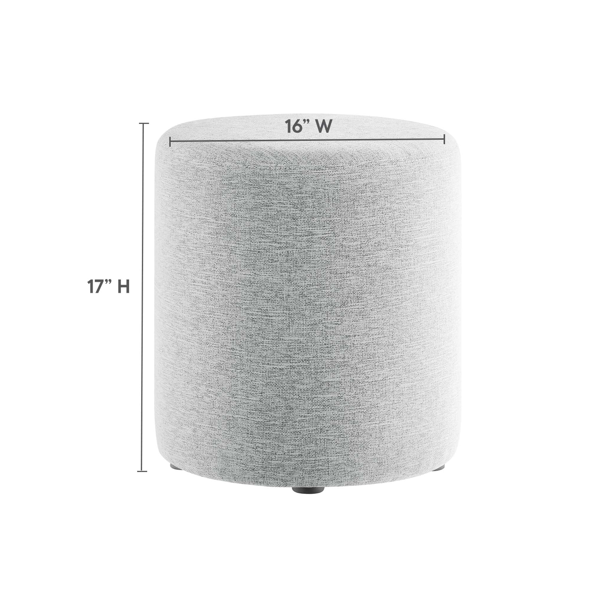 Modway Callum 16" Round Woven Heathered Fabric Upholstered Ottoman