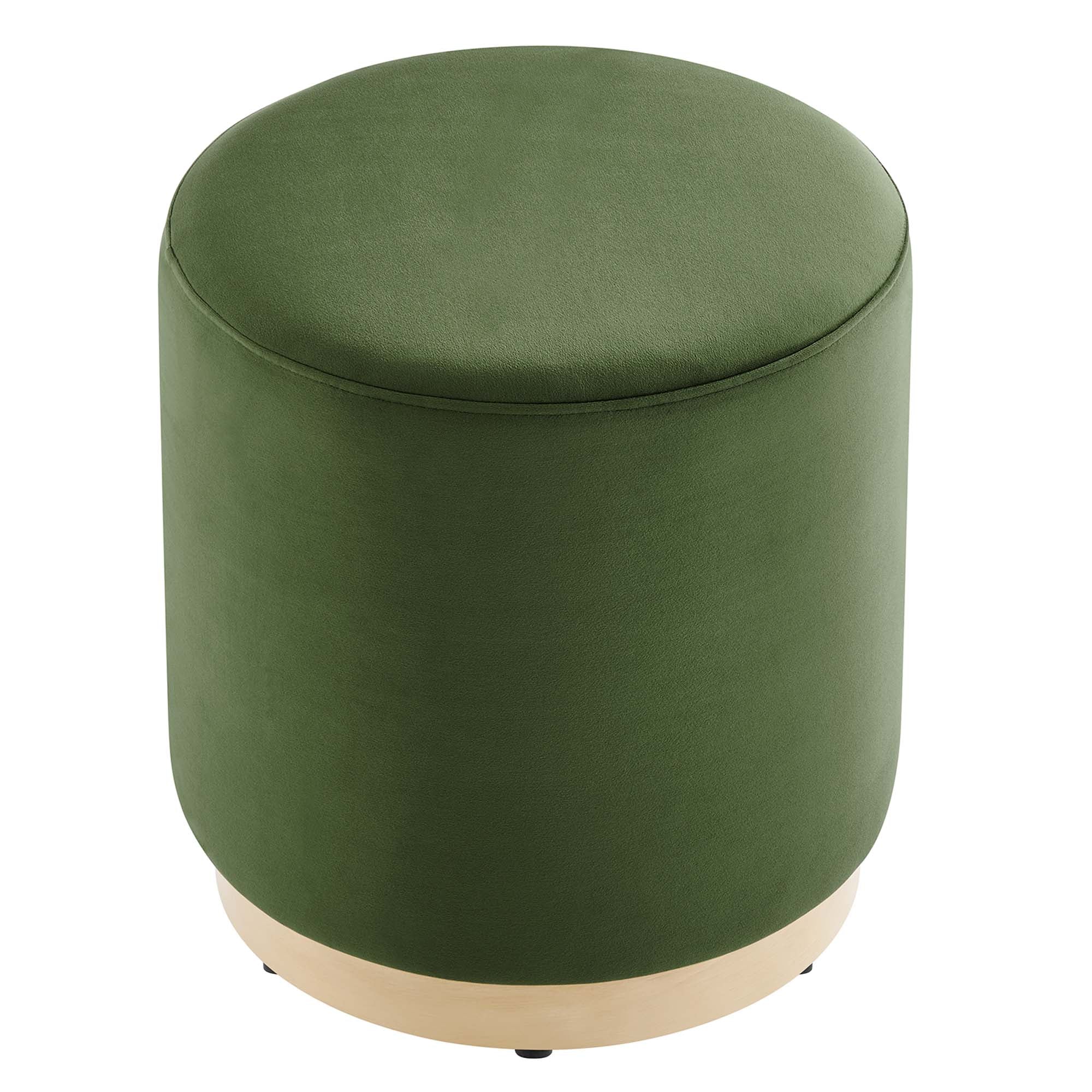 Tilden 16" Round Performance Velvet Upholstered Ottoman
