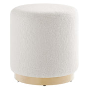 Modway Tilden 16" Round Sherpa Upholstered Ottoman