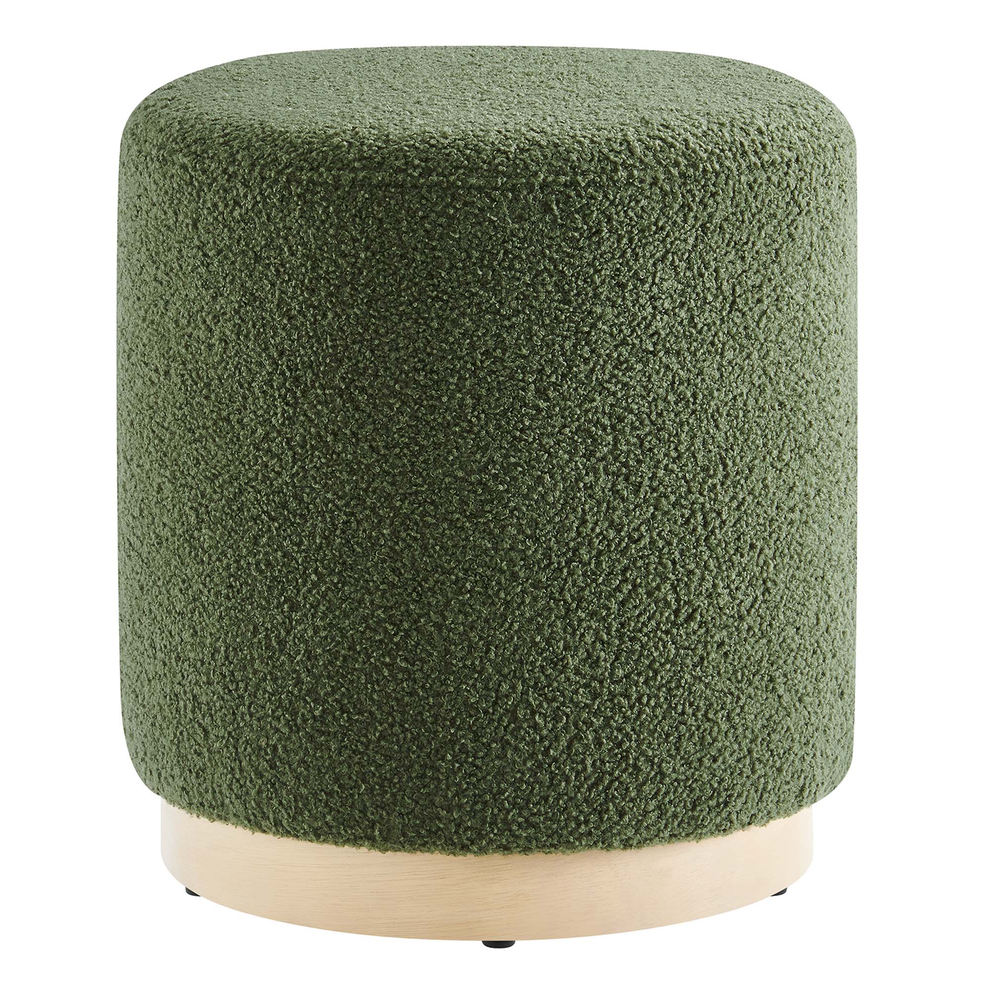Modway Tilden 16" Round Sherpa Upholstered Ottoman