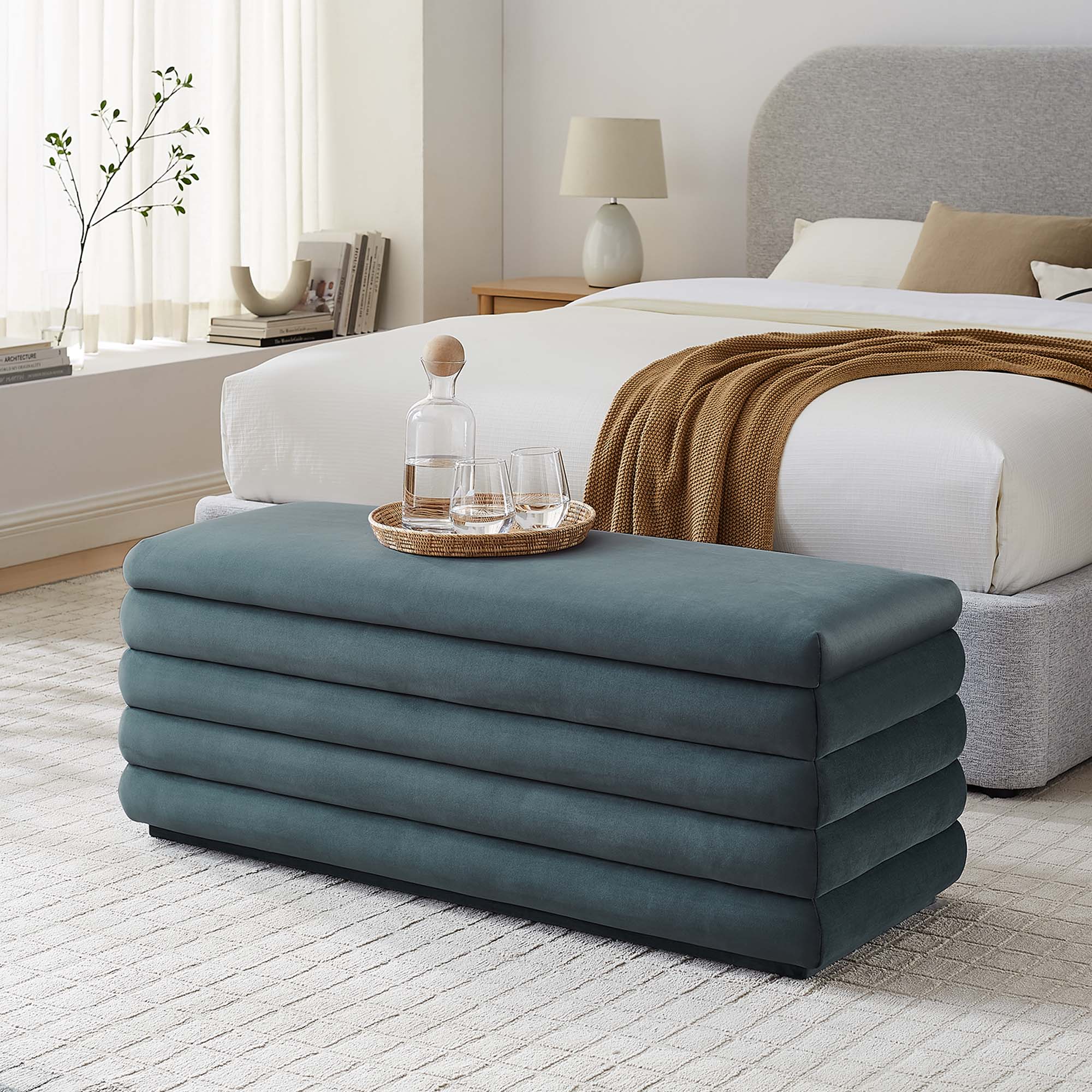 Modway Mezzo Upholstered Performance Velvet Storage Bench