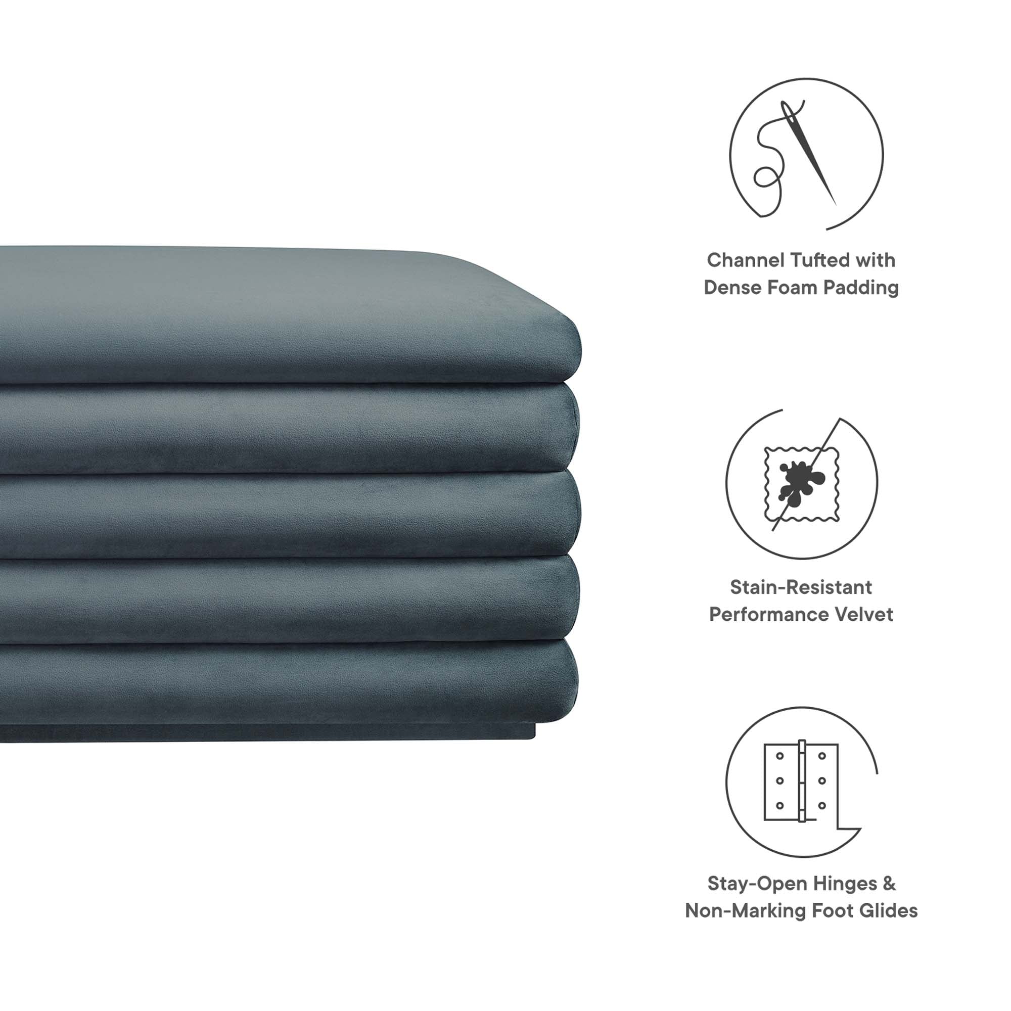 Modway Mezzo Upholstered Performance Velvet Storage Bench
