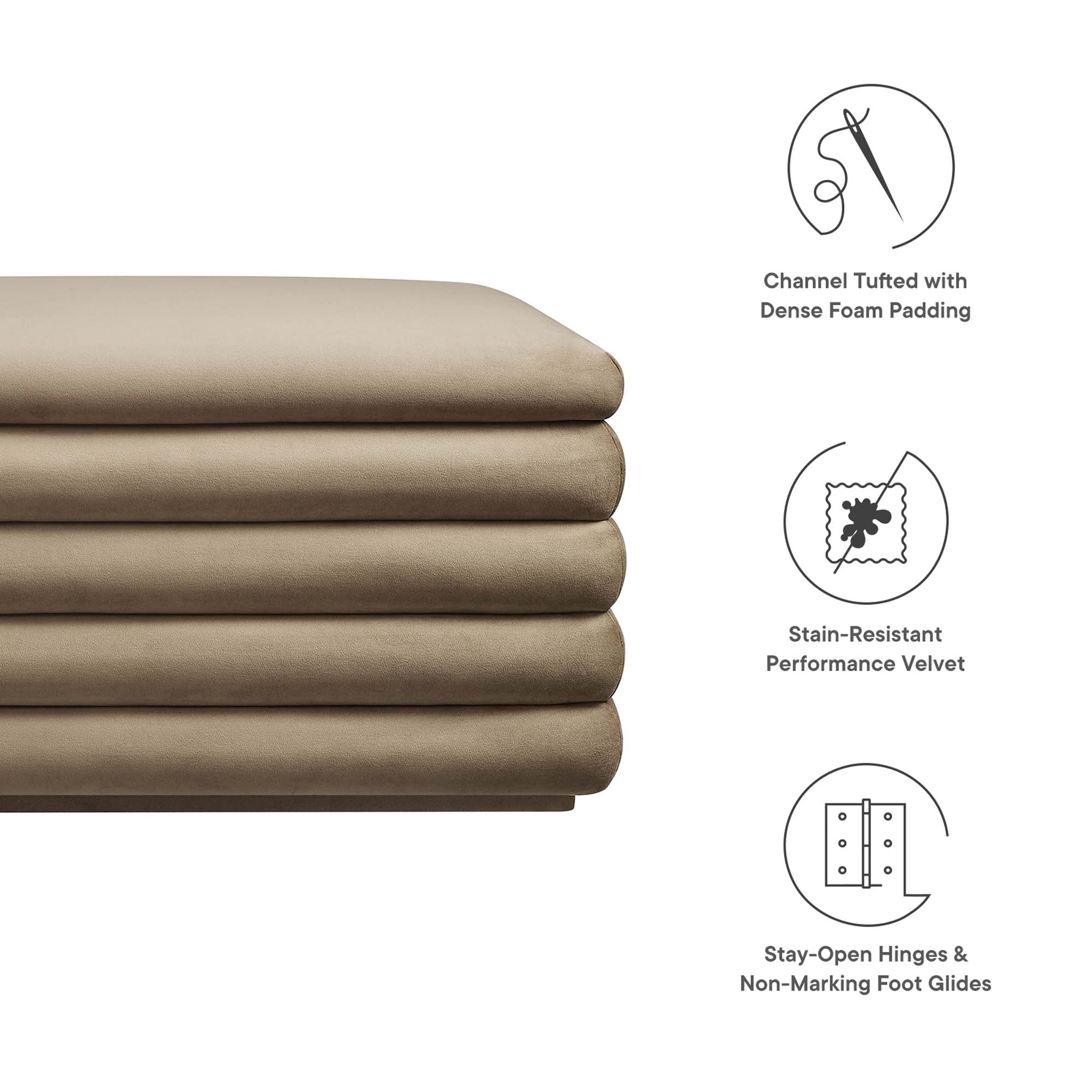 Modway Mezzo Upholstered Performance Velvet Storage Bench