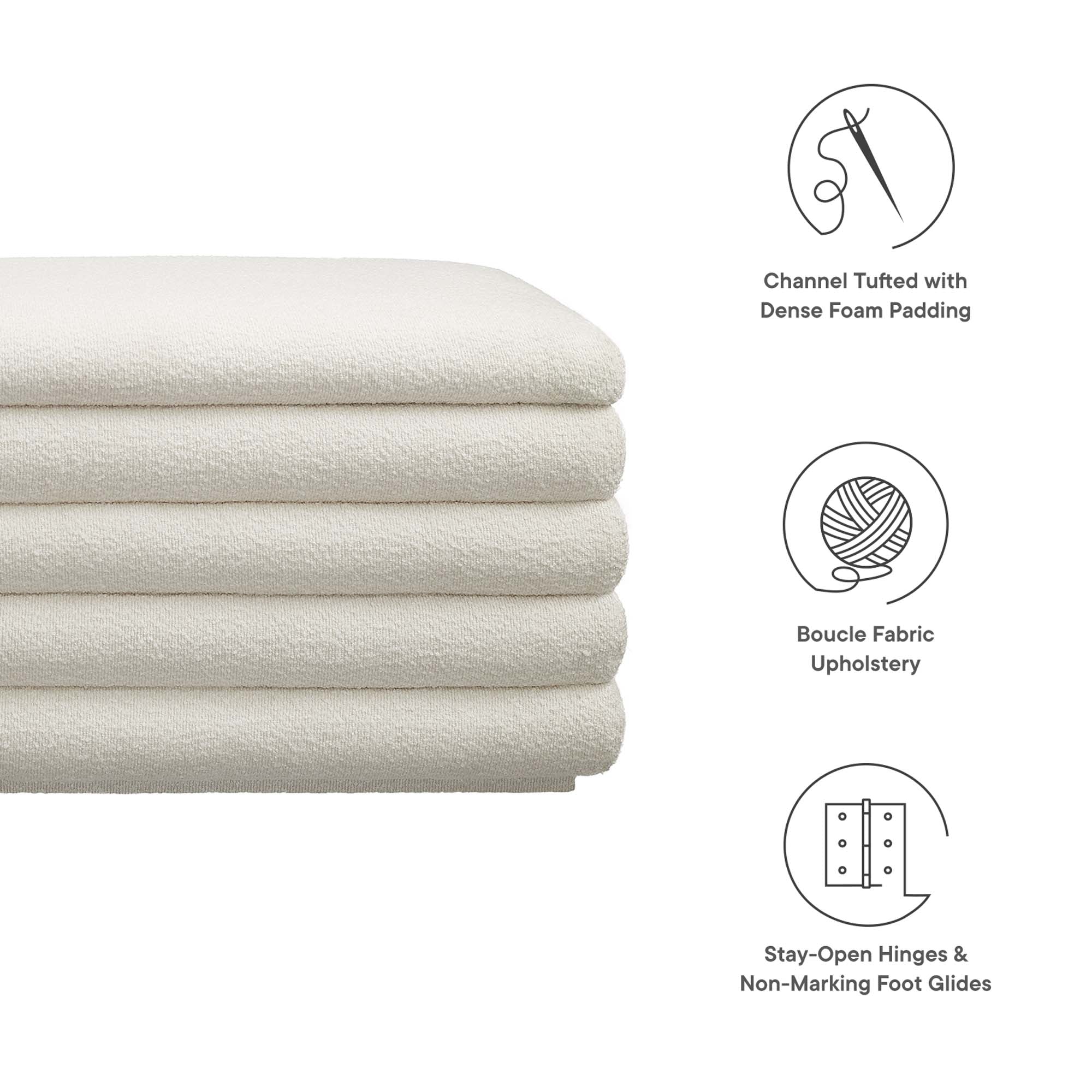 Modway Mezzo Boucle Upholstered Storage Bench