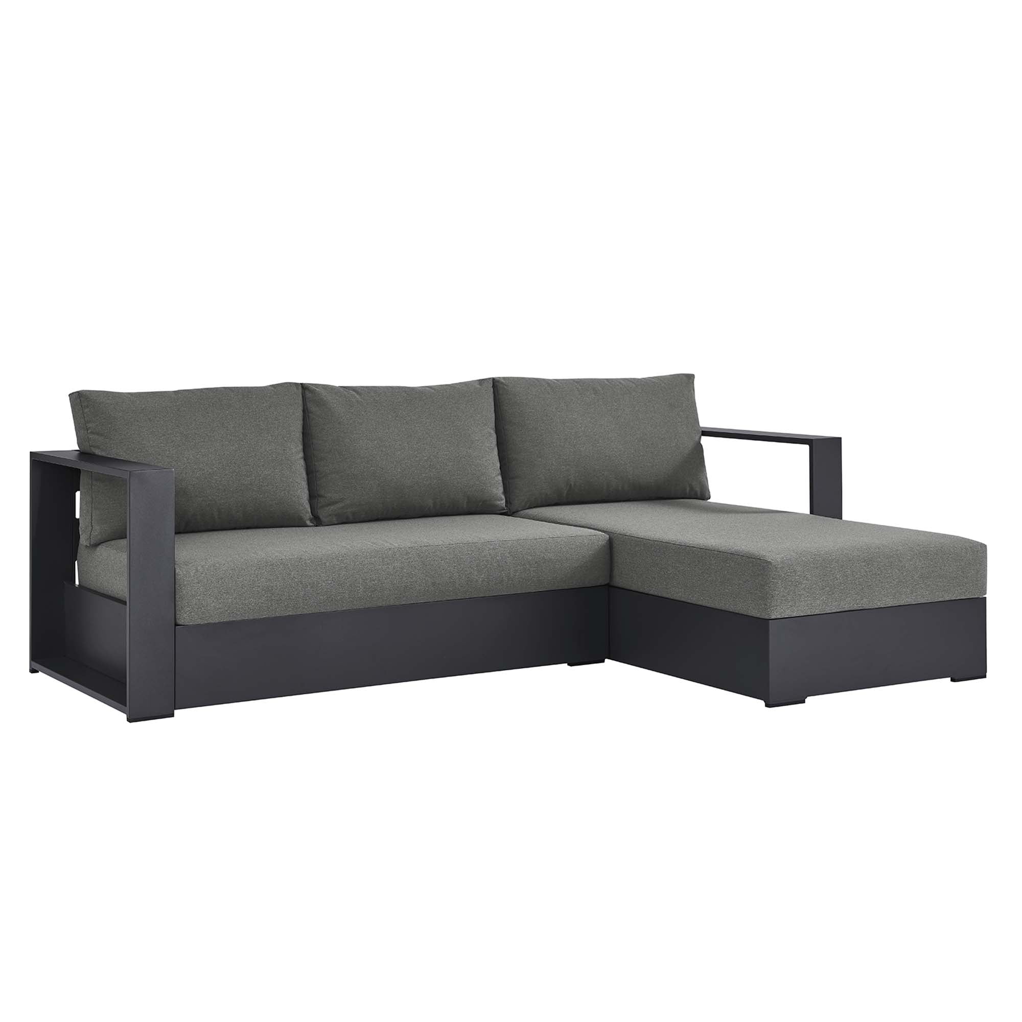 Modway Tahoe 2-Piece Outdoor Patio Powder-Coated Aluminum Right-Facing Chaise Sectional Sofa Set