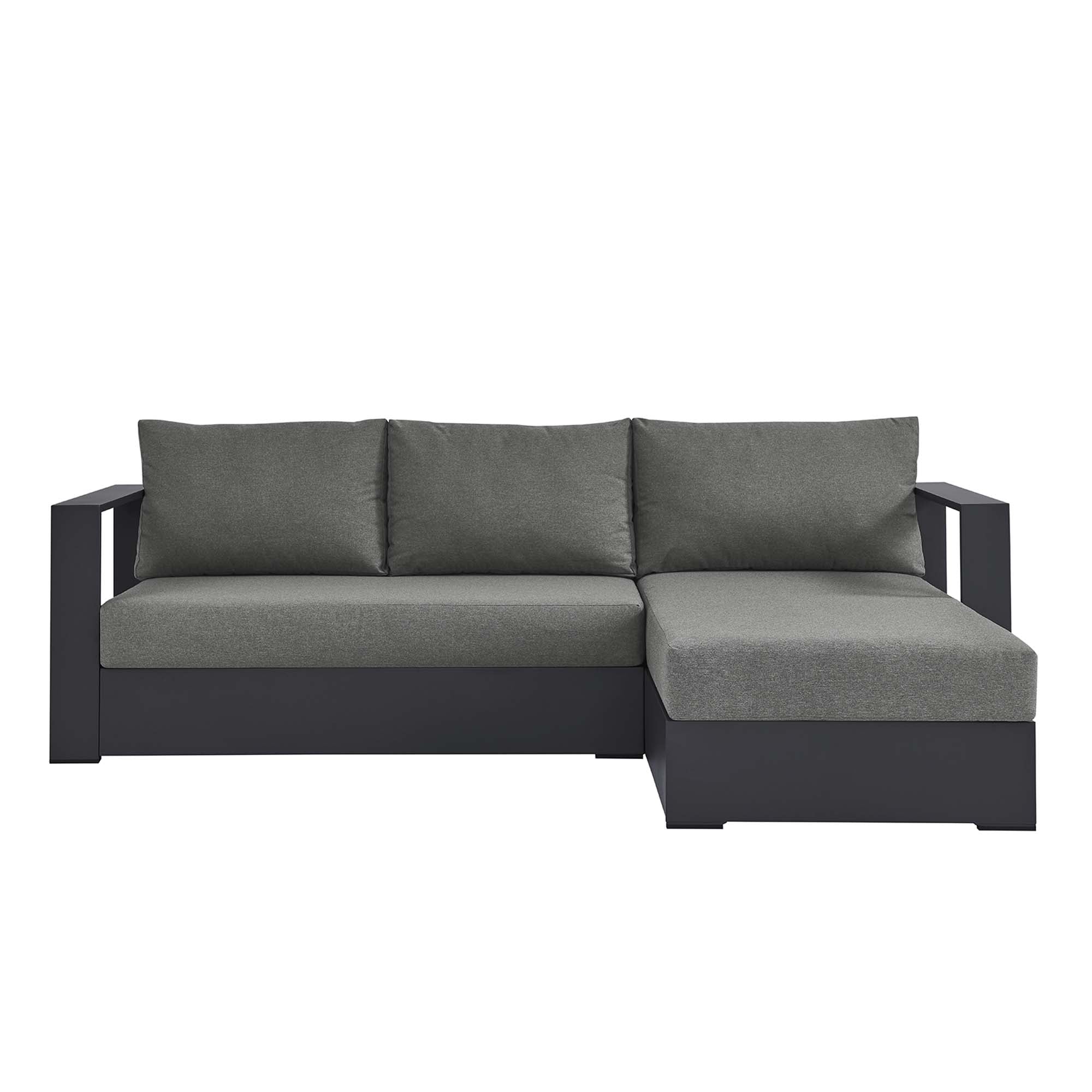 Modway Tahoe 2-Piece Outdoor Patio Powder-Coated Aluminum Right-Facing Chaise Sectional Sofa Set