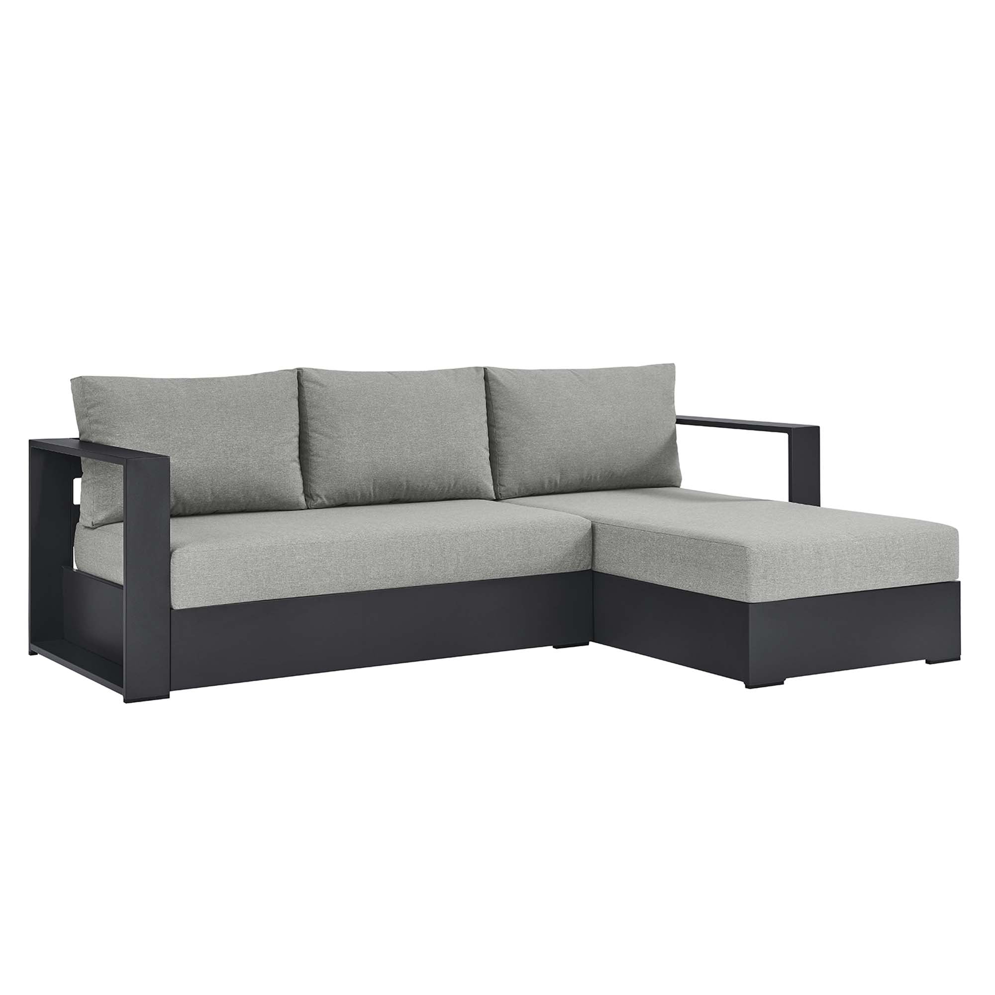 Modway Tahoe 2-Piece Outdoor Patio Powder-Coated Aluminum Right-Facing Chaise Sectional Sofa Set