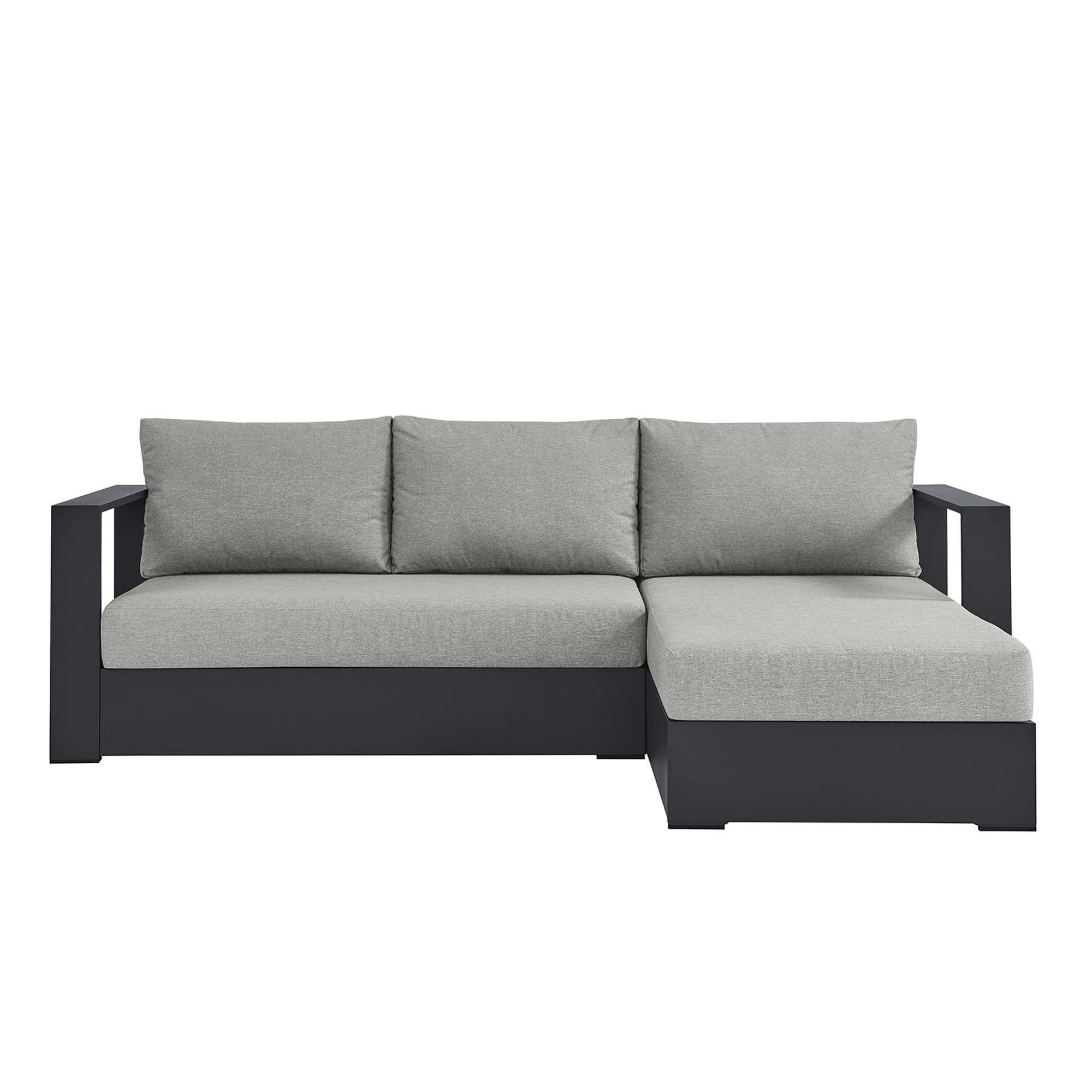 Modway Tahoe 2-Piece Outdoor Patio Powder-Coated Aluminum Right-Facing Chaise Sectional Sofa Set