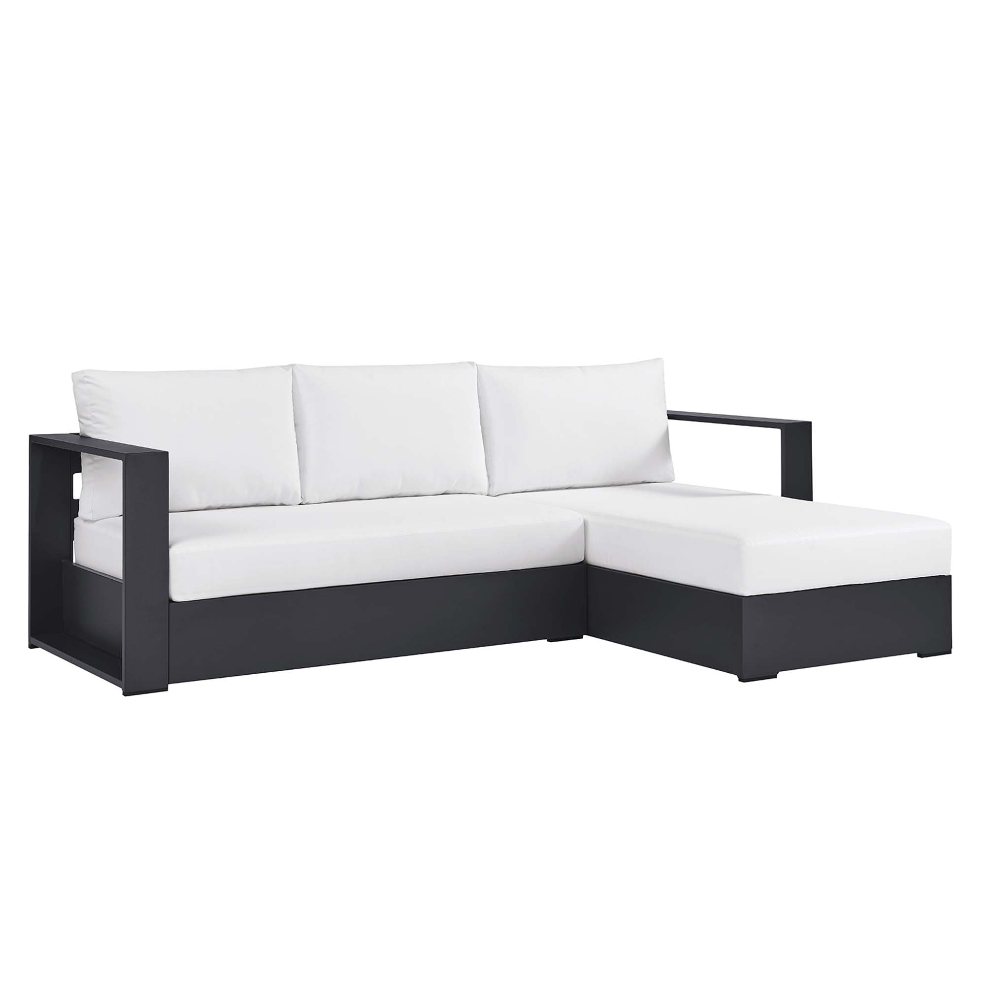 Modway Tahoe 2-Piece Outdoor Patio Powder-Coated Aluminum Right-Facing Chaise Sectional Sofa Set