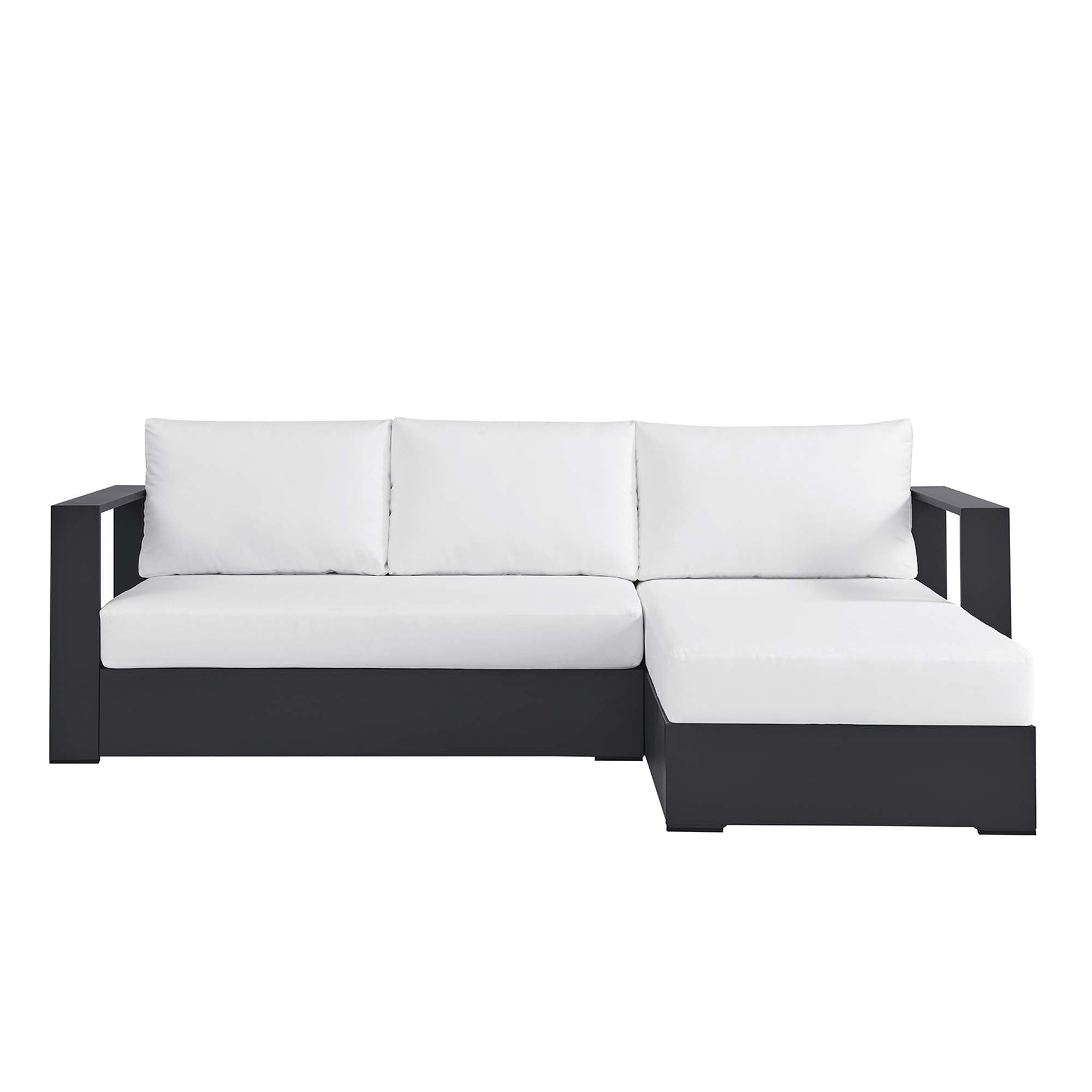 Modway Tahoe 2-Piece Outdoor Patio Powder-Coated Aluminum Right-Facing Chaise Sectional Sofa Set