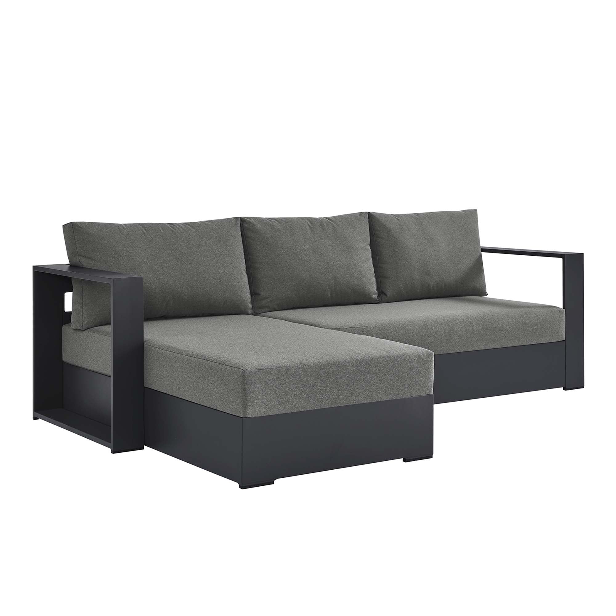 Modway Tahoe 2-Piece Outdoor Patio Powder-Coated Aluminum Left-Facing Chaise Sectional Sofa Set