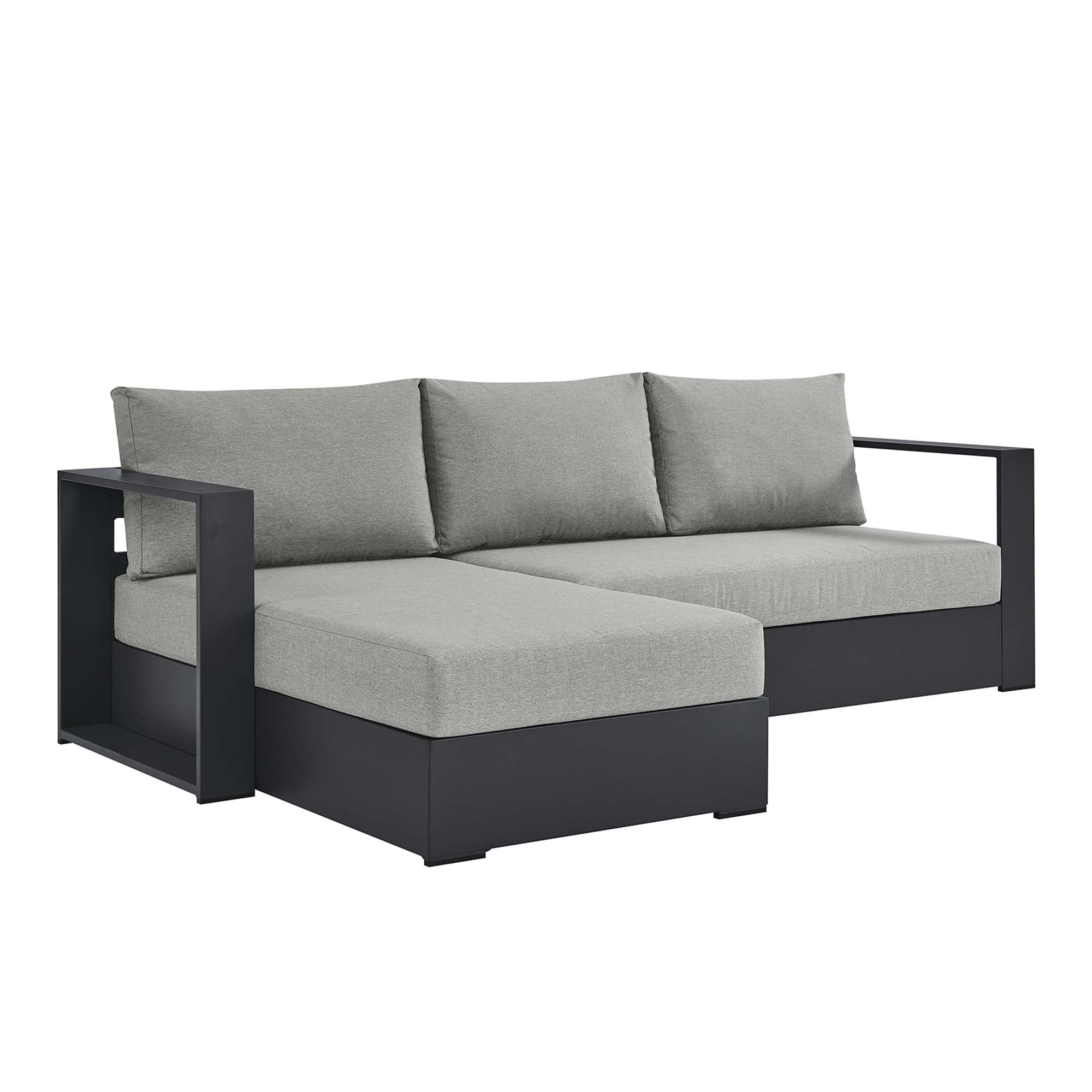 Modway Tahoe 2-Piece Outdoor Patio Powder-Coated Aluminum Left-Facing Chaise Sectional Sofa Set