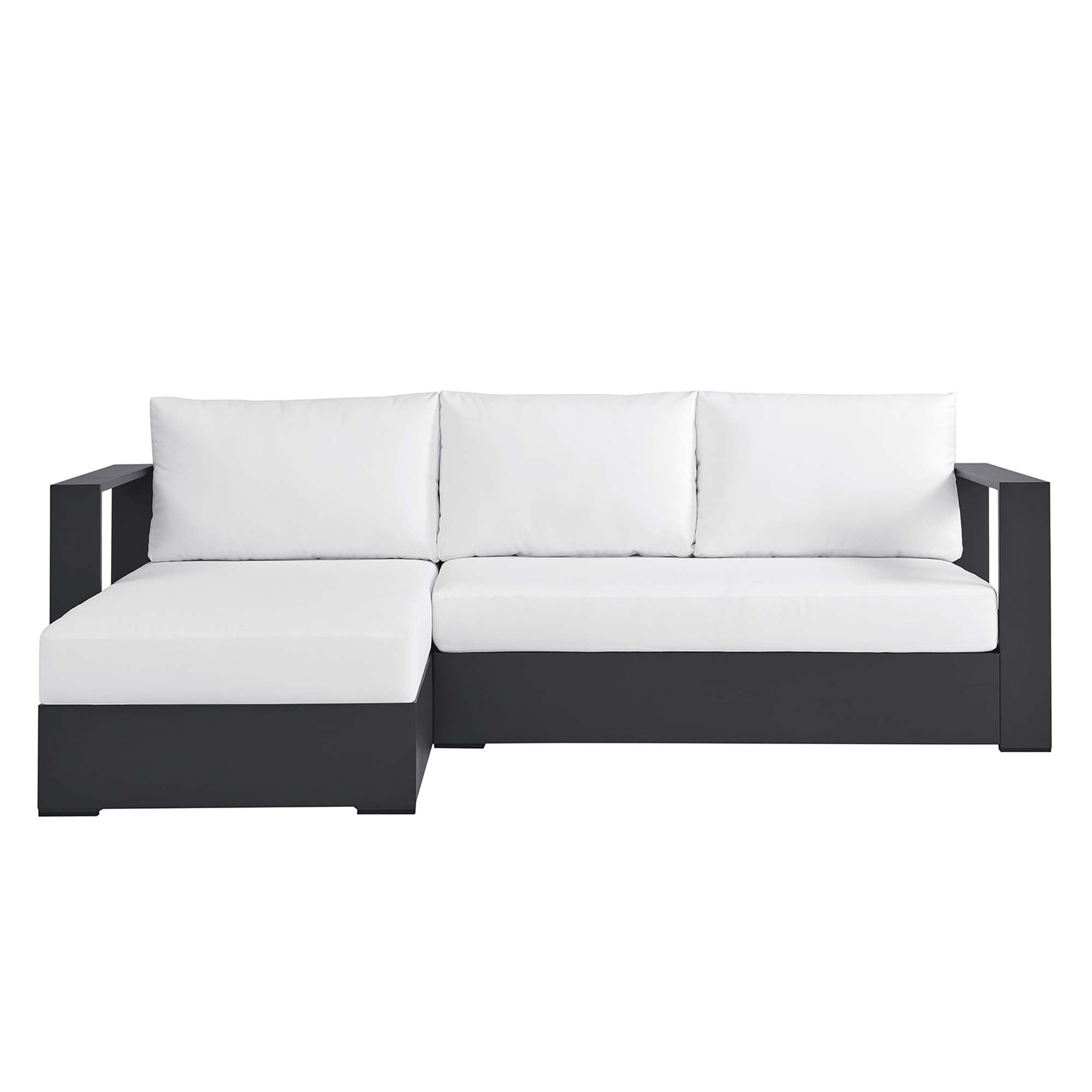 Modway Tahoe 2-Piece Outdoor Patio Powder-Coated Aluminum Left-Facing Chaise Sectional Sofa Set