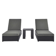 Modway Tahoe 3-Piece Outdoor Patio Powder-Coated Aluminum Chaise Lounge Set