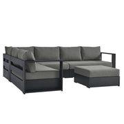 Modway Tahoe 5-Piece Outdoor Patio Powder-Coated Aluminum Sectional Sofa Set