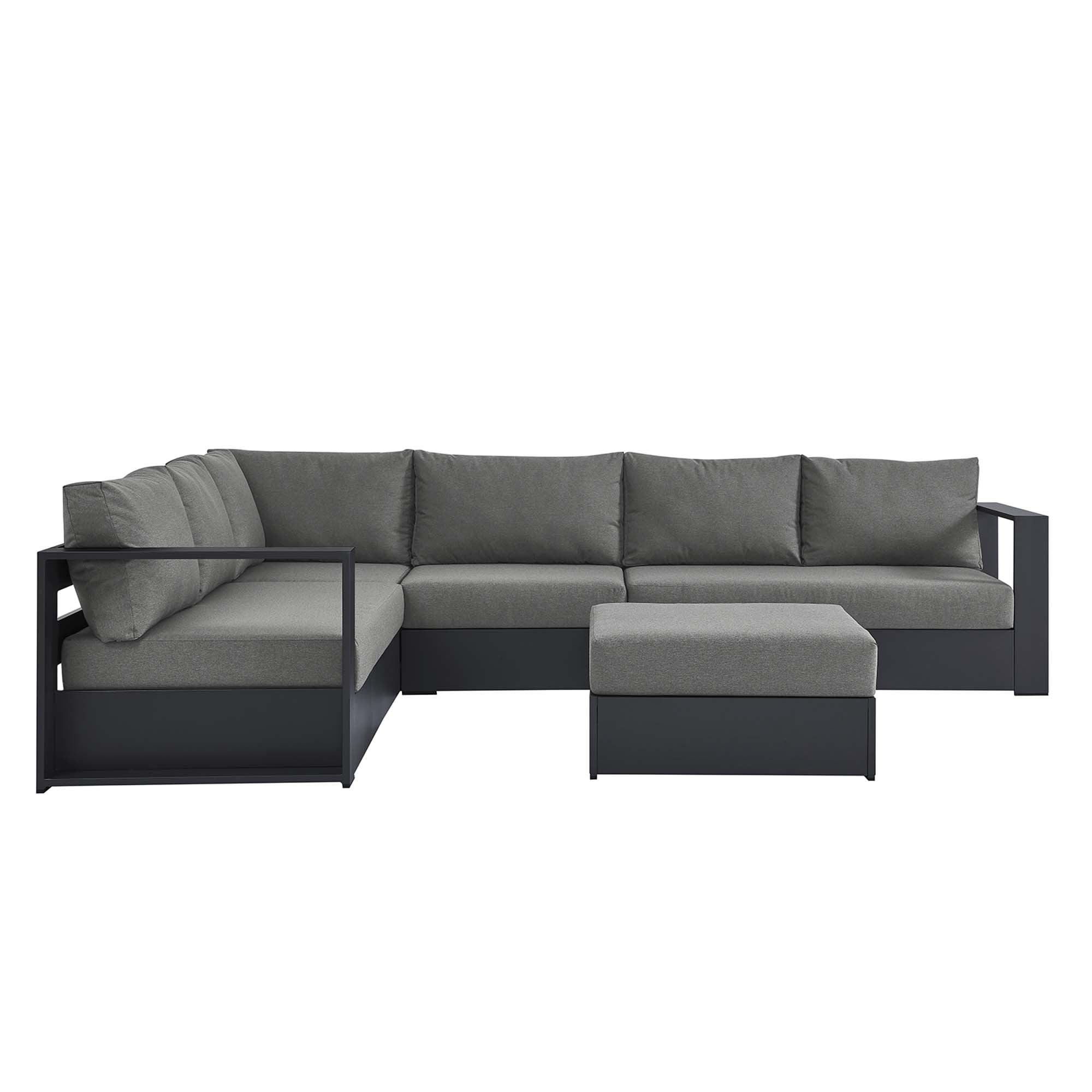 Modway Tahoe 5-Piece Outdoor Patio Powder-Coated Aluminum Sectional Sofa Set