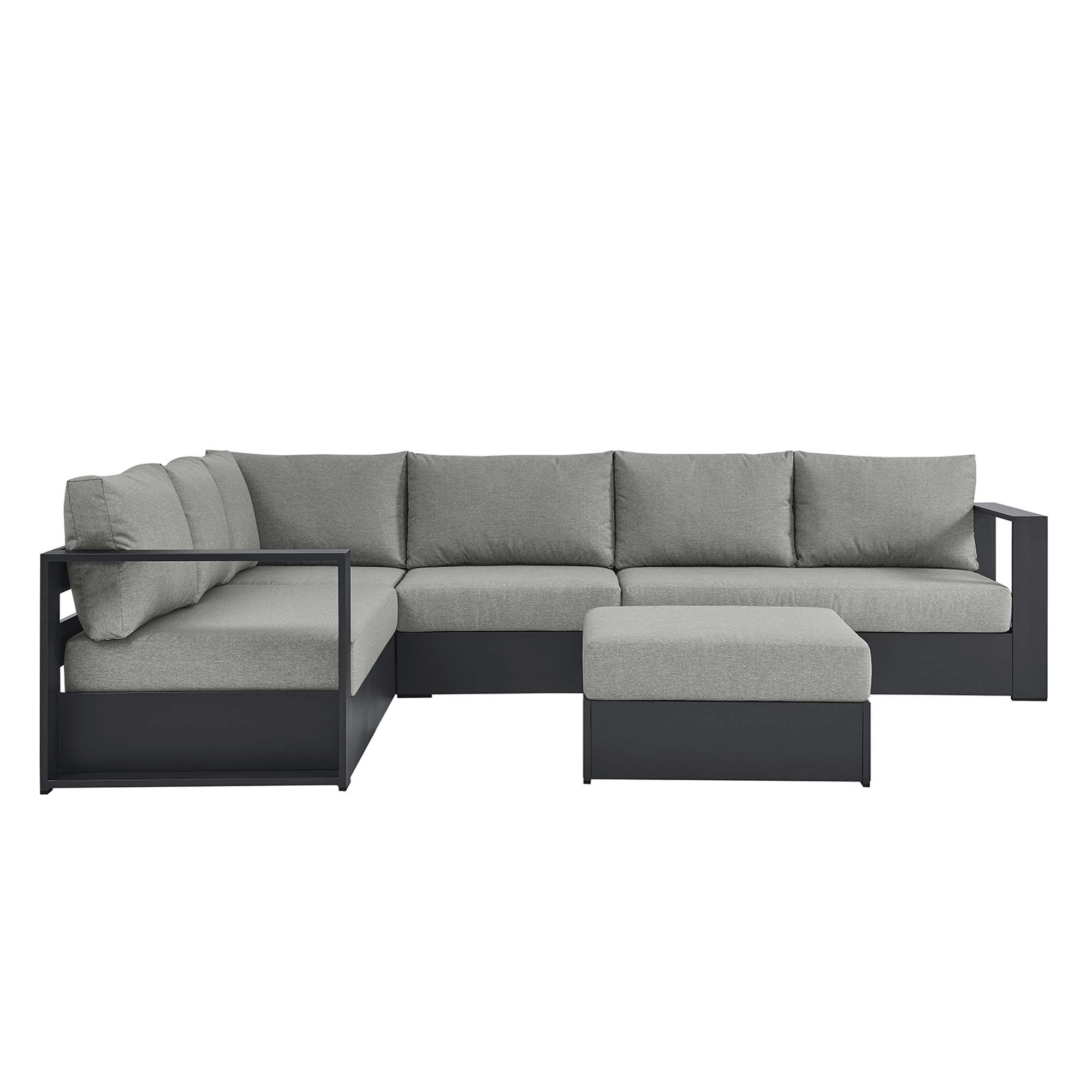 Modway Tahoe 5-Piece Outdoor Patio Powder-Coated Aluminum Sectional Sofa Set