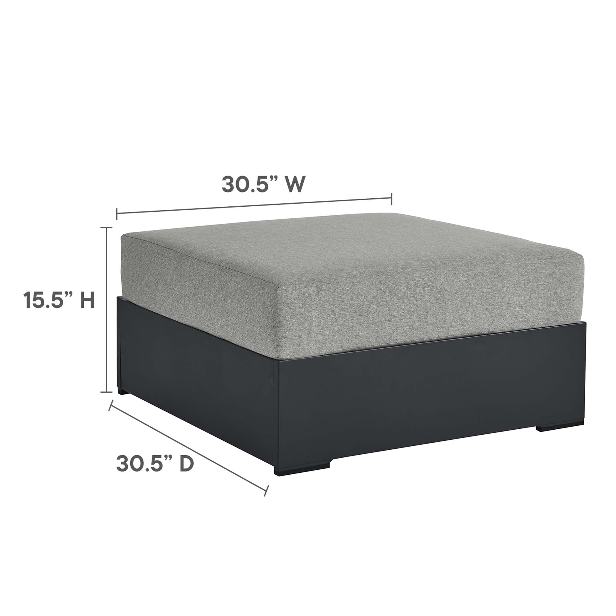 Modway Tahoe 5-Piece Outdoor Patio Powder-Coated Aluminum Sectional Sofa Set
