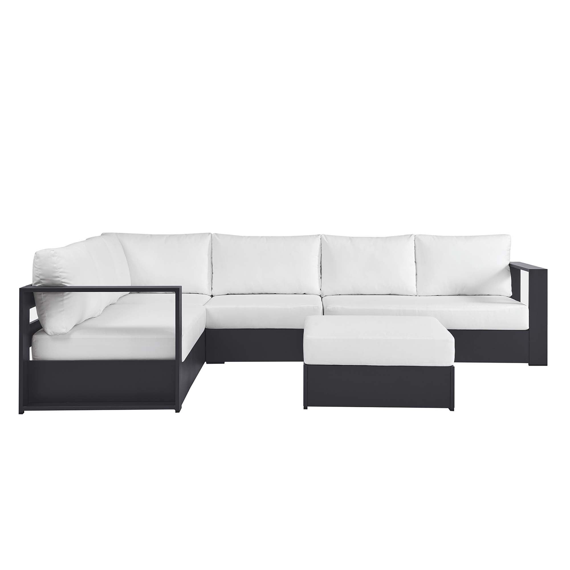 Modway Tahoe 5-Piece Outdoor Patio Powder-Coated Aluminum Sectional Sofa Set