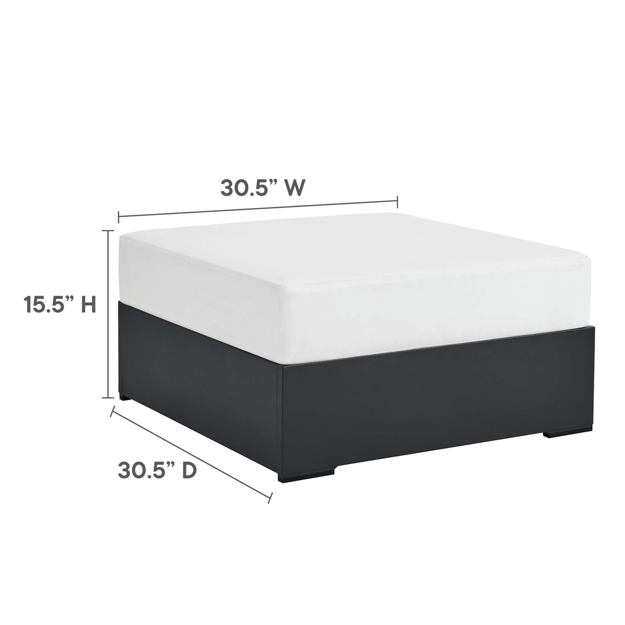 Modway Tahoe 5-Piece Outdoor Patio Powder-Coated Aluminum Sectional Sofa Set