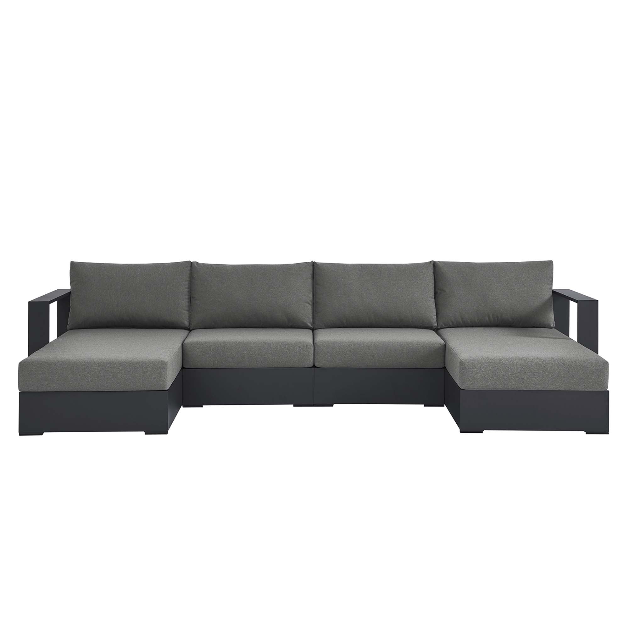 Modway Tahoe 4-Piece Outdoor Patio Powder-Coated Aluminum Sectional Sofa Set