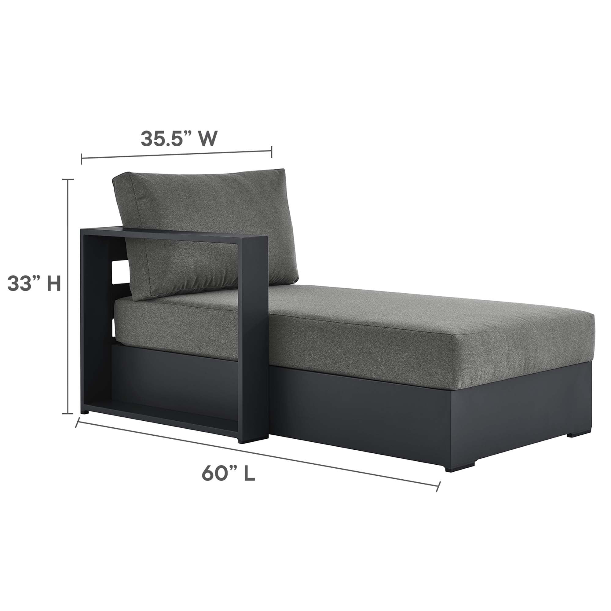 Modway Tahoe 4-Piece Outdoor Patio Powder-Coated Aluminum Sectional Sofa Set