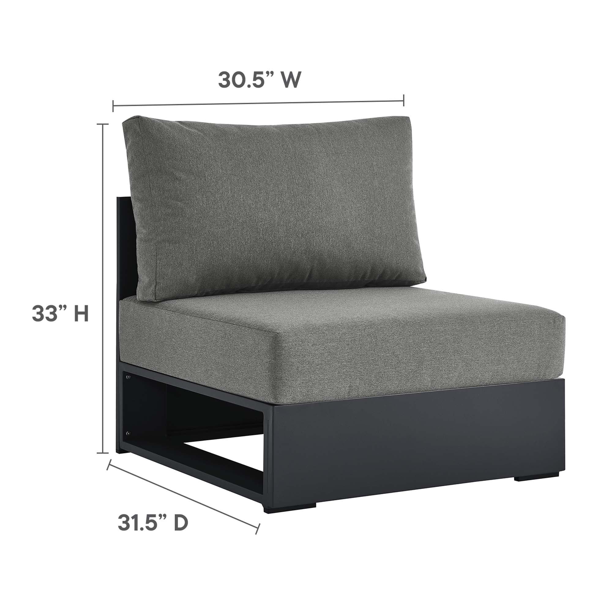 Modway Tahoe 4-Piece Outdoor Patio Powder-Coated Aluminum Sectional Sofa Set