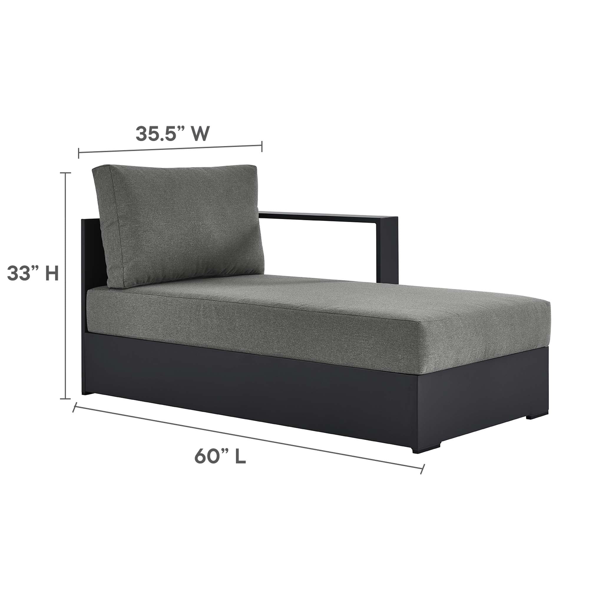 Modway Tahoe 4-Piece Outdoor Patio Powder-Coated Aluminum Sectional Sofa Set