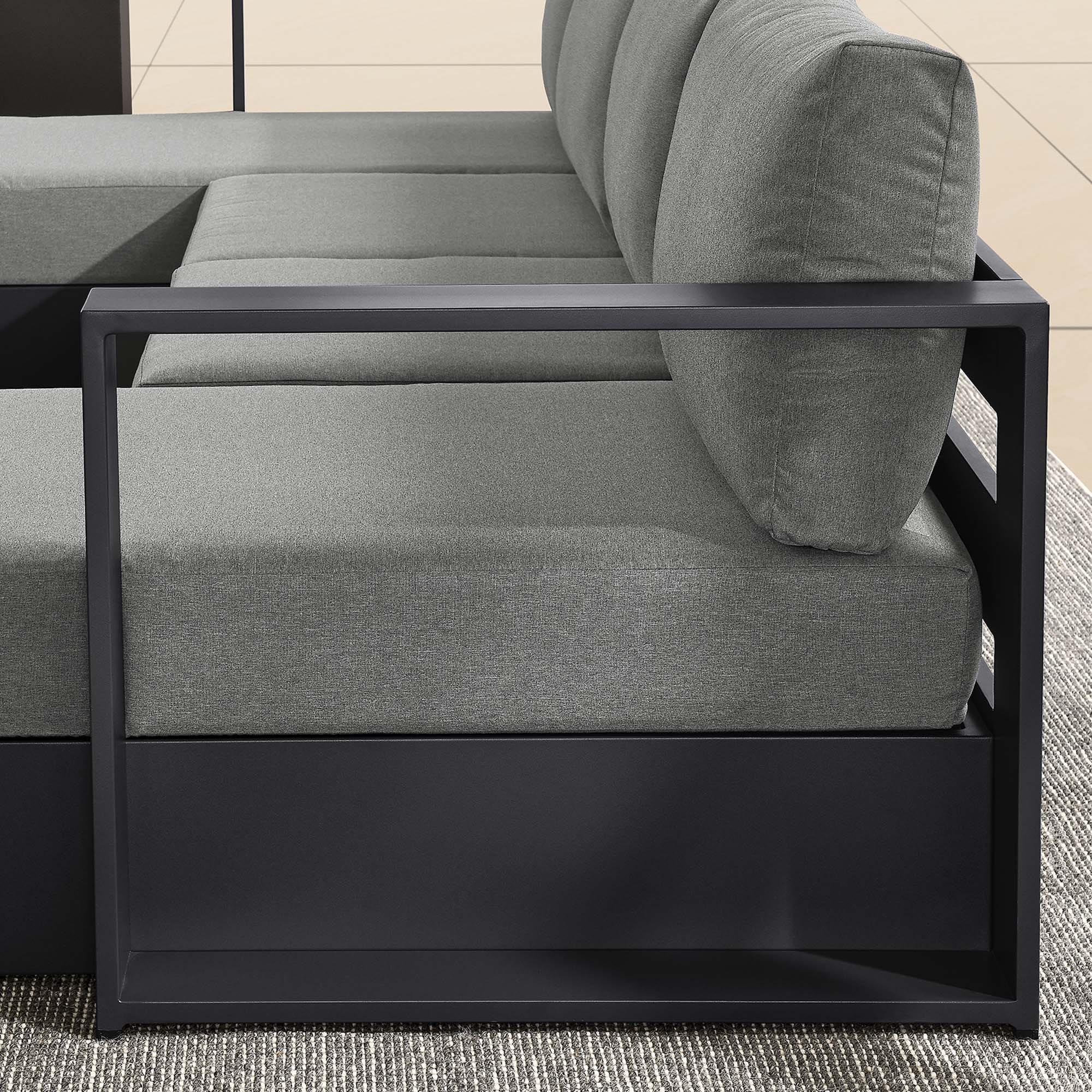 Modway Tahoe 4-Piece Outdoor Patio Powder-Coated Aluminum Sectional Sofa Set