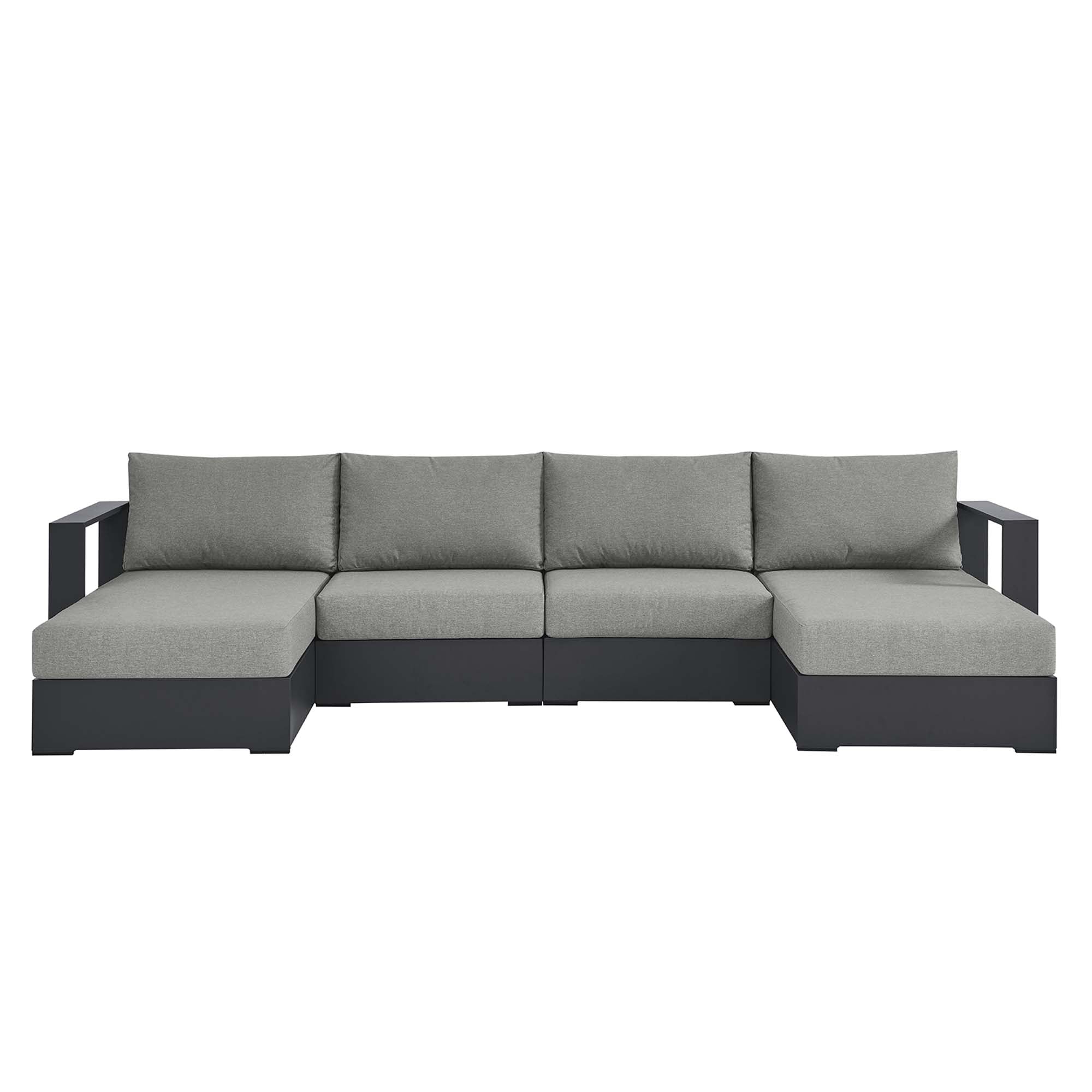 Modway Tahoe 4-Piece Outdoor Patio Powder-Coated Aluminum Sectional Sofa Set